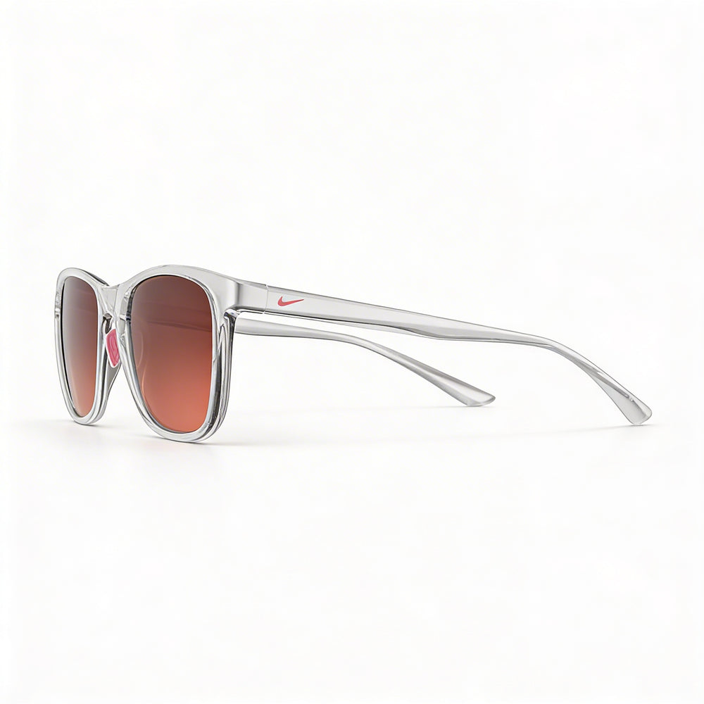 Gafas de sol de plástico unisex Nike Passage Ev1199, cristal transparente, marrón melocotón, sin polarizar, protección UV, 55 mm