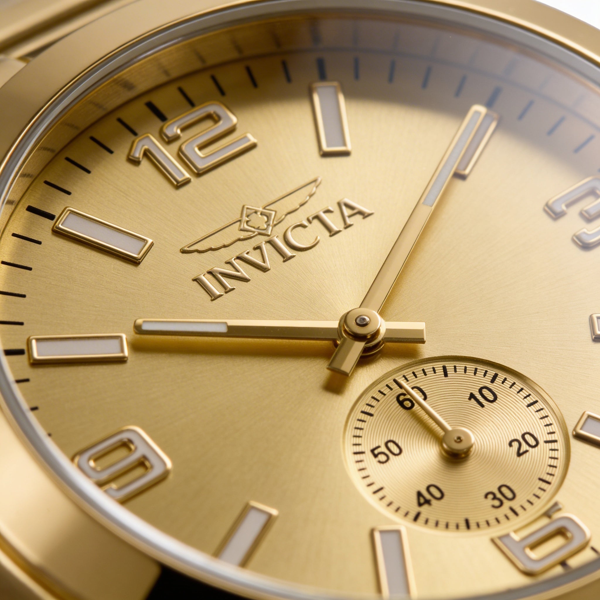 Invicta Specialty 49391 Unisex Quartz Watch, Gold Dial, Stainless Steel Bracelet, 43mm Case, Photo 2