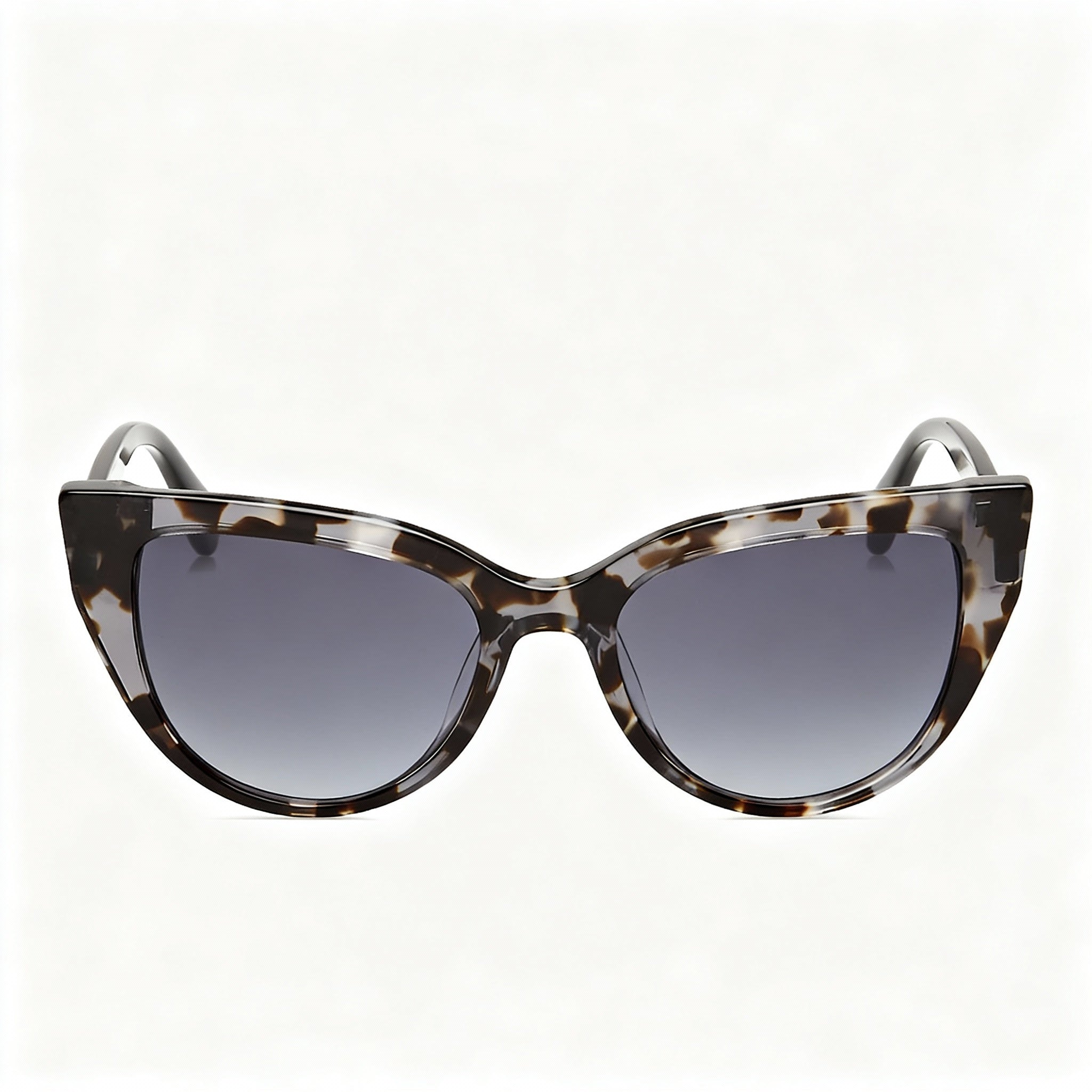 Fossil Modern Women's Grey Havana Acetate Cat Eye Dark Grey Shaded Non-Polarized 100% UV Sunglasses 52-18-140