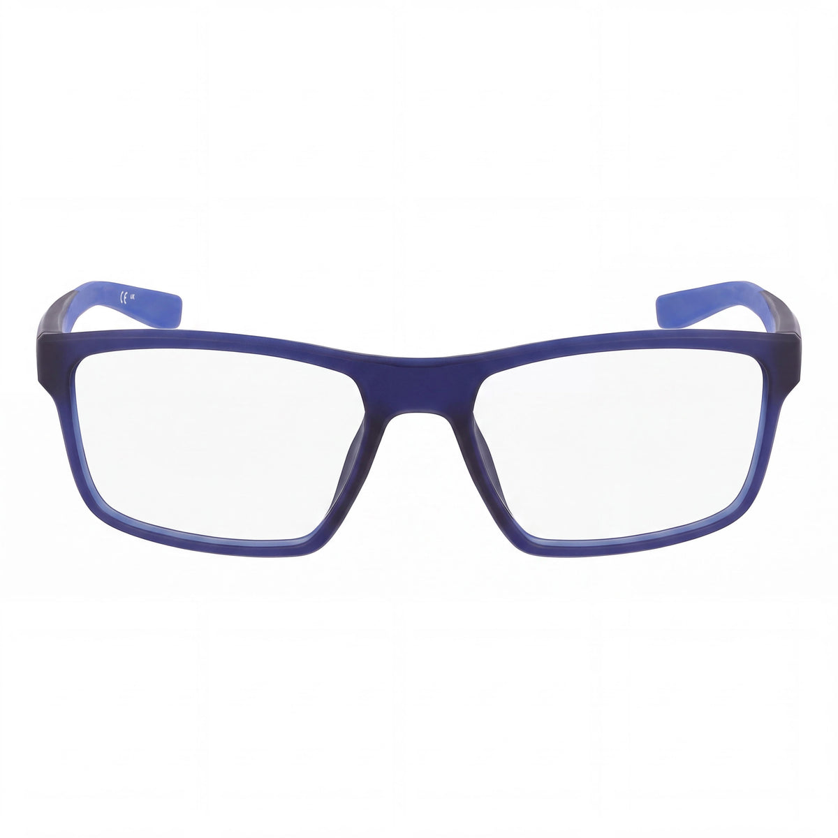 Nike 7015 N Men's Classic Acetate Eyeglasses with Transparent Lenses, Matte Midnight Navy/Racer Blue, 55mm, Photo 2