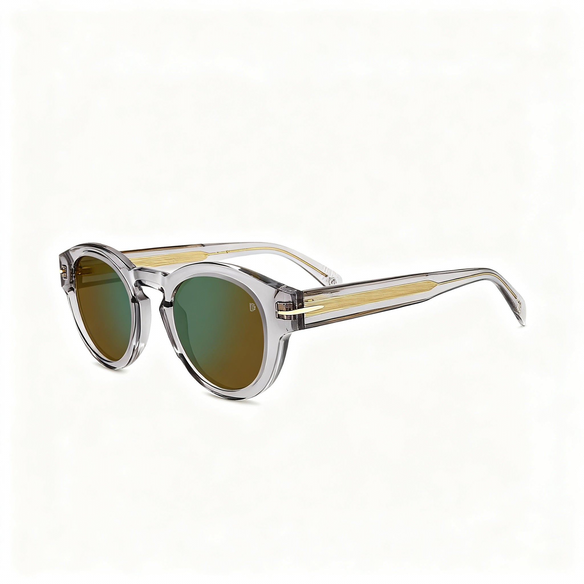 Gafas de sol unisex contemporáneas David Beckham DB 7110/S de acetato gris, con efecto espejo verde, no polarizadas, 49-25-145, Photo 3