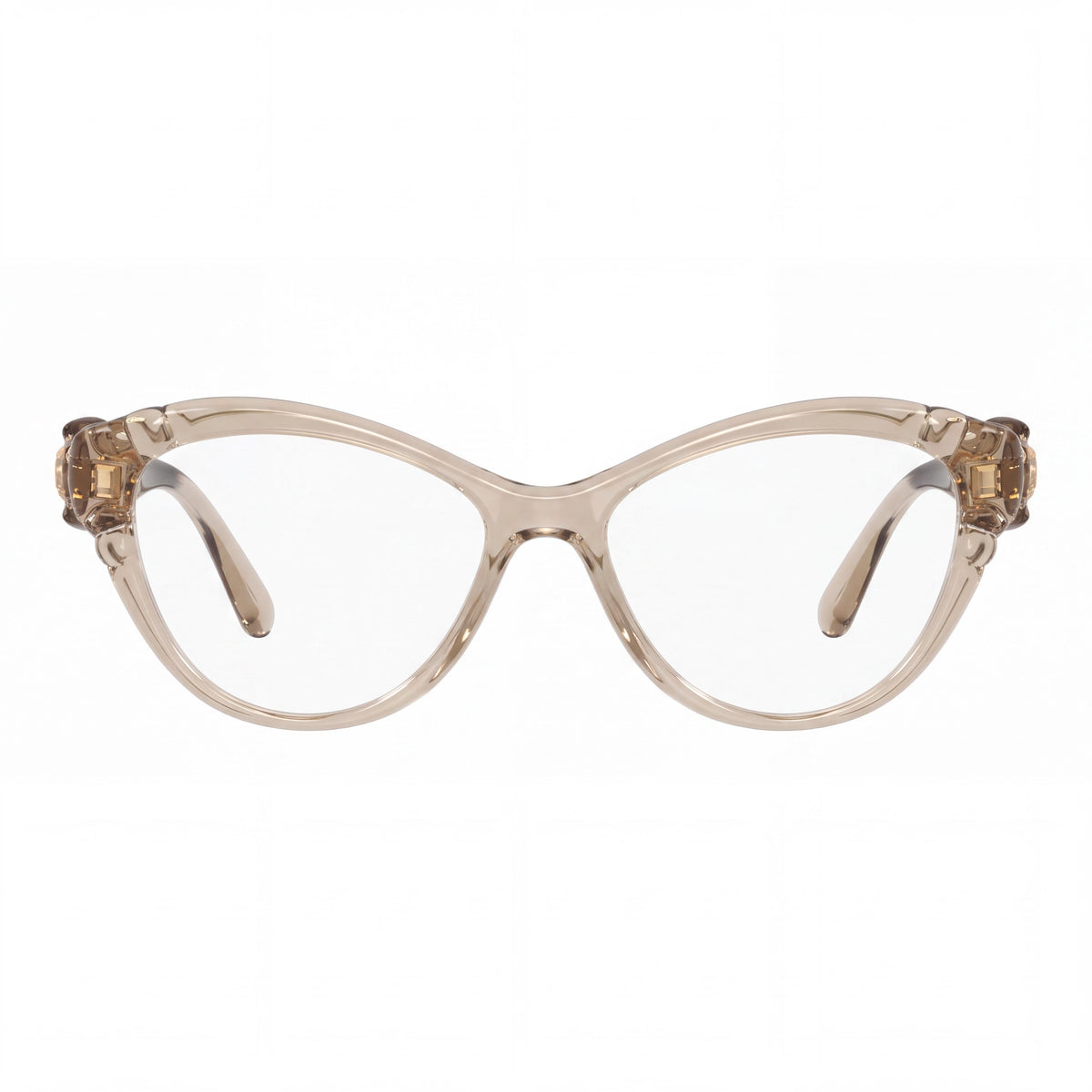 Gafas graduadas Swarovski SK2057 para mujer, montura de plástico beige transparente con lentes de efecto ojo de gato, 53 mm, Photo 2