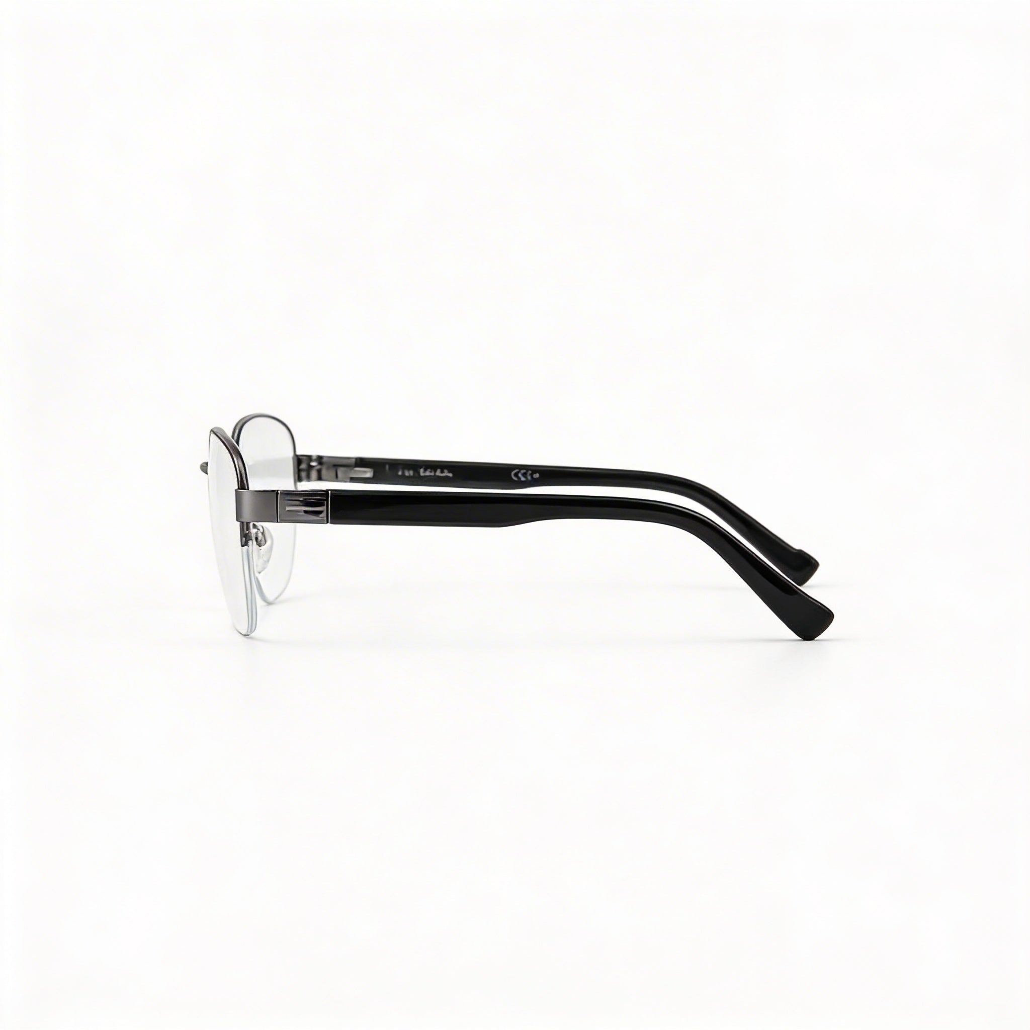 Montura de gafas metálica Pierre Cardin para hombre, color ruten oscuro con lentes de plástico transparente, talla 56-18-140, Photo 3