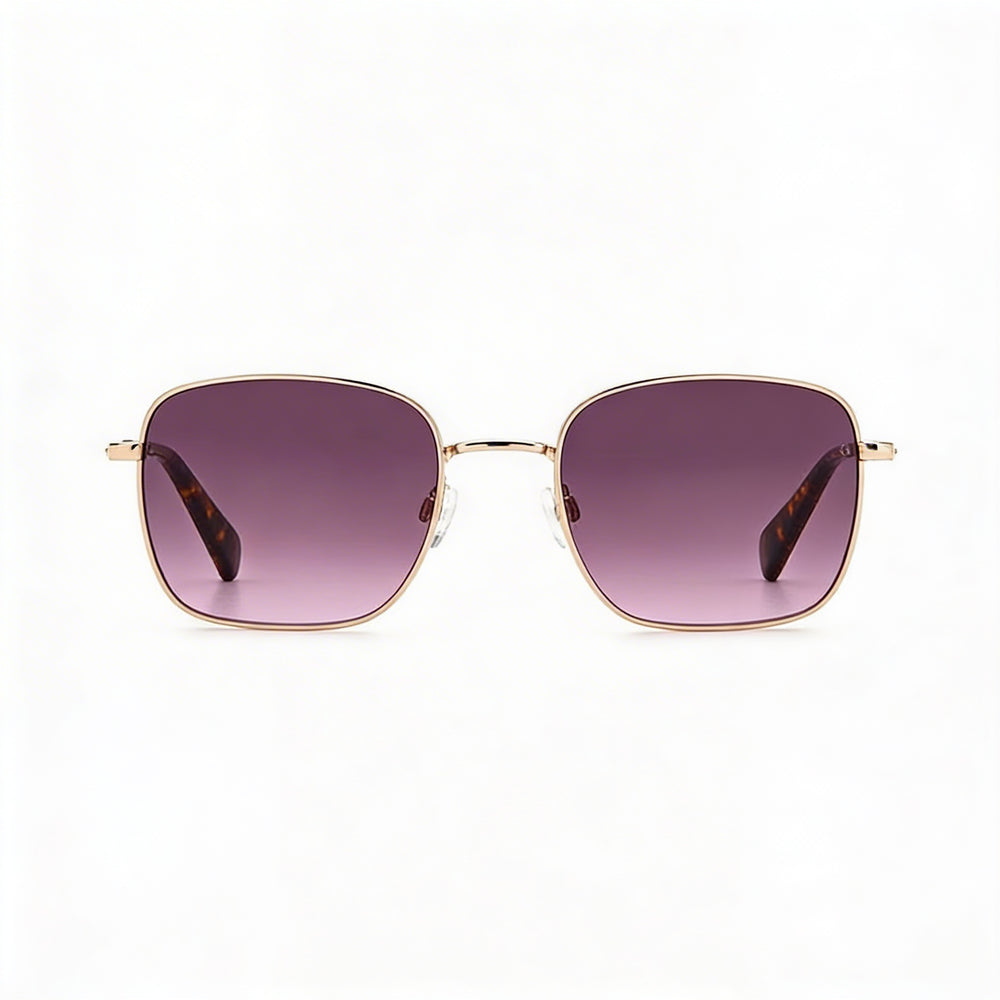 rag & bone Gafas de sol informales de acero inoxidable para hombre, con protección UV, color rojo, dorado, gris, gris fucsia, 52 mm