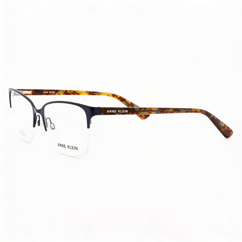 Gafas Anne Klein Ak5083 para hombre con lentes de policarbonato transparente y montura de metal azul marino, talla 55-17-140
