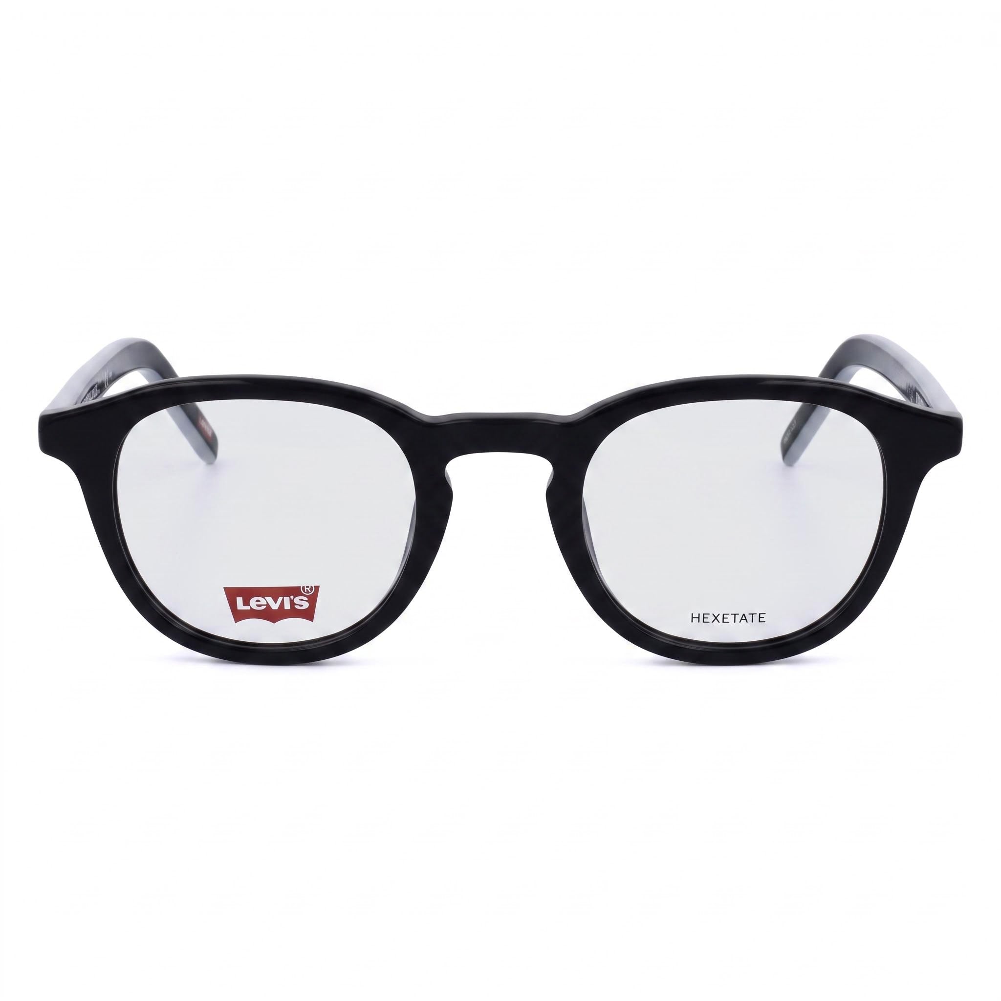 Levi's Classic - Montura unisex de PMMA ecológico en negro con lentes de policarbonato negras, estilo clásico, 48 mm, Photo 2