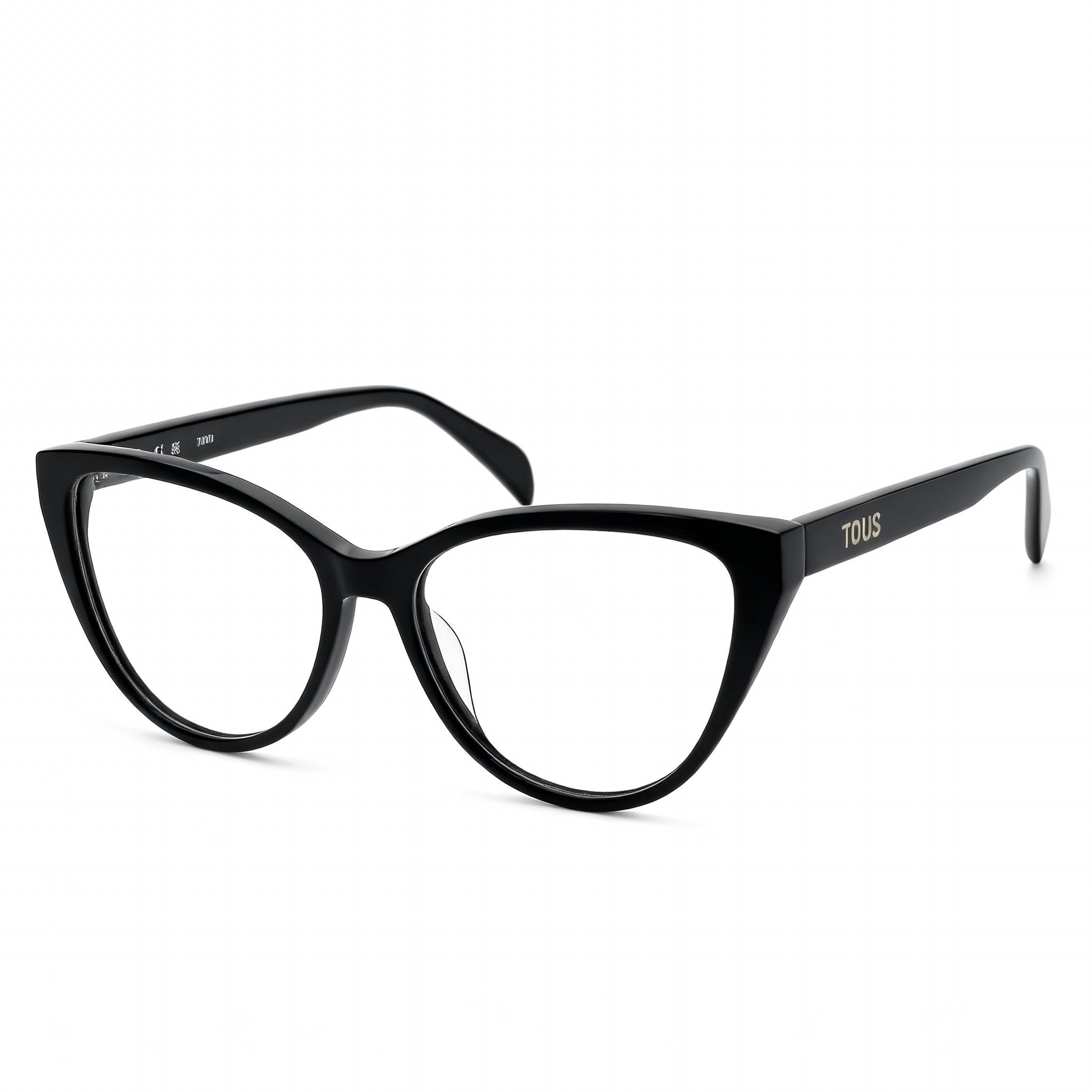 TOUS Butterfly Women's Full-Rim Optical Glasses with Shiny Black Cellulose Acetate Frames 54-16-135, Photo 3