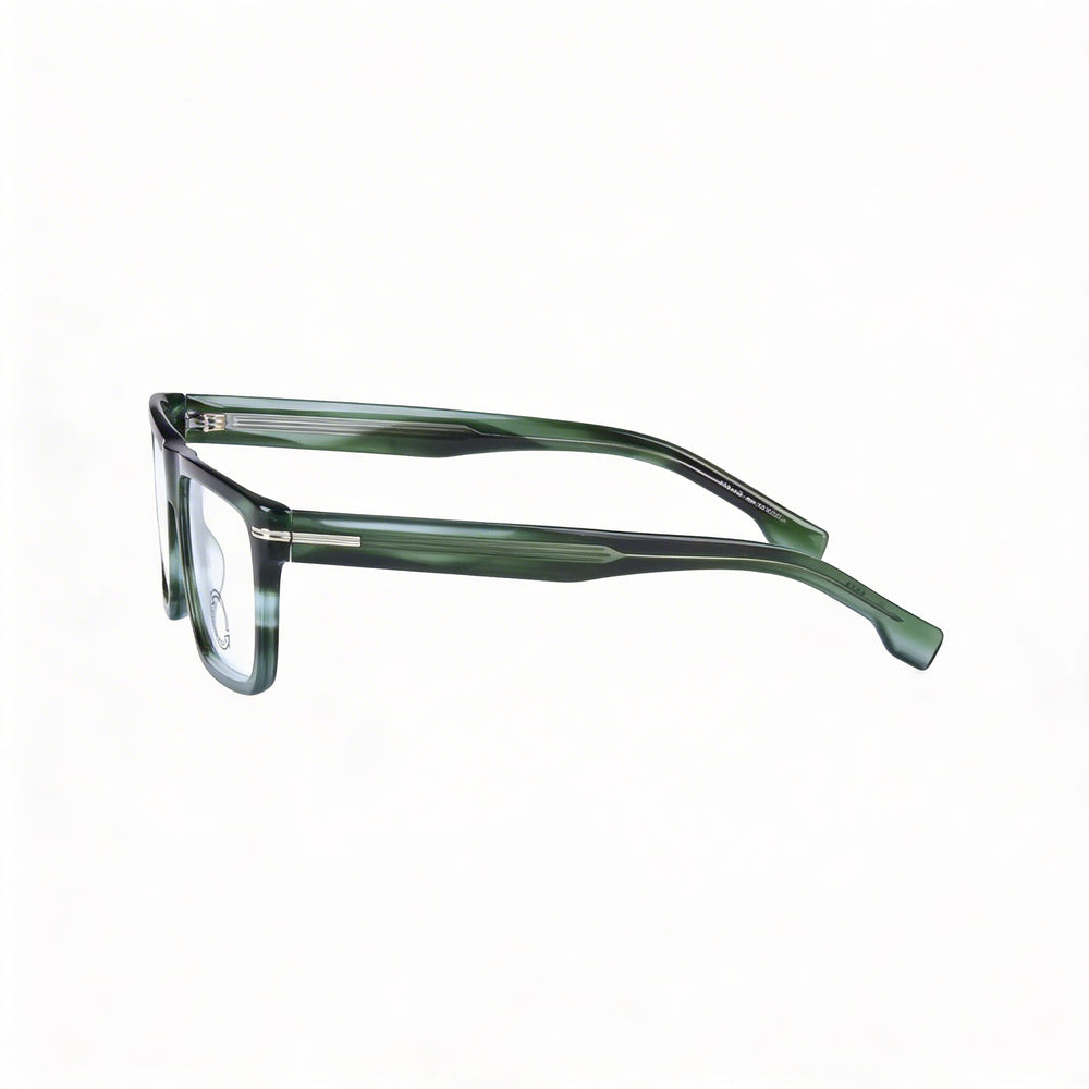 Hugo Boss Modern Unisex Green Horn Acetate Frame with Iridium Acetate Lenses & UV Protection 53mm