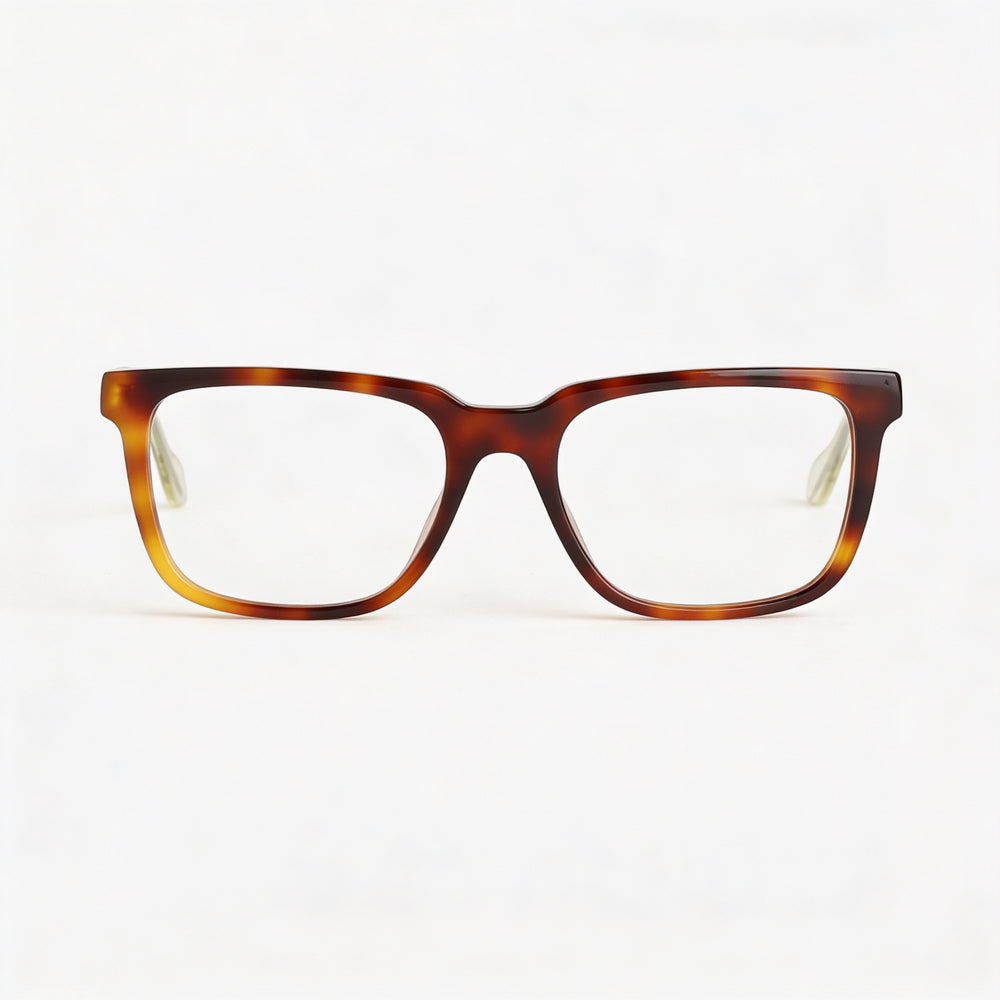 Gucci GG0560O Men's Full Rim Square Acetate Eyeglasses 55-20-145mm in Havana Crystal Transparent