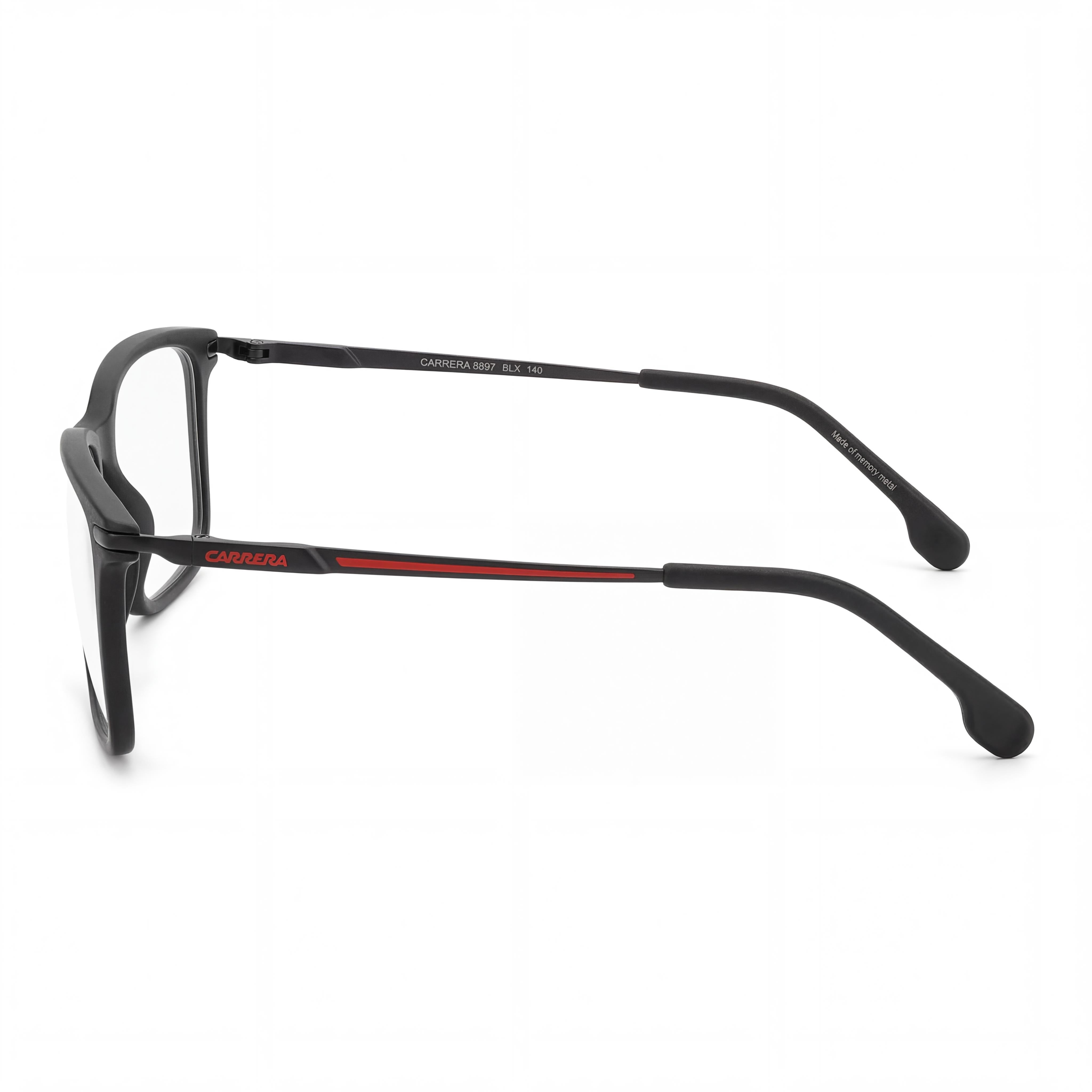 Carrera Rectangular/Square Unisex Plastic Frame Eyeglasses Matte Black Red 55mm Non-, Photo 2