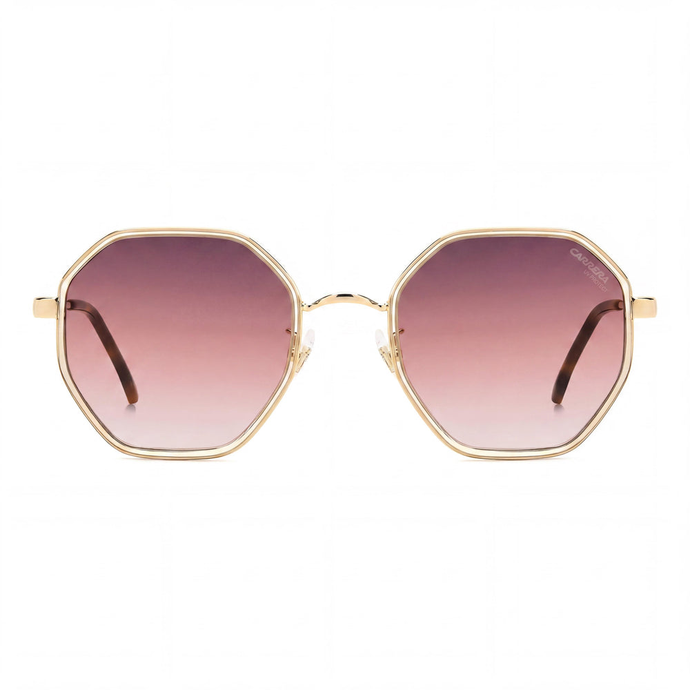 Gafas de sol de metal Carrera Modern para mujer, gris oscuro, montura rosa sombreada marrón y burdeos, UV 400 no polarizadas rosa sombreado burdeos, 53 mm