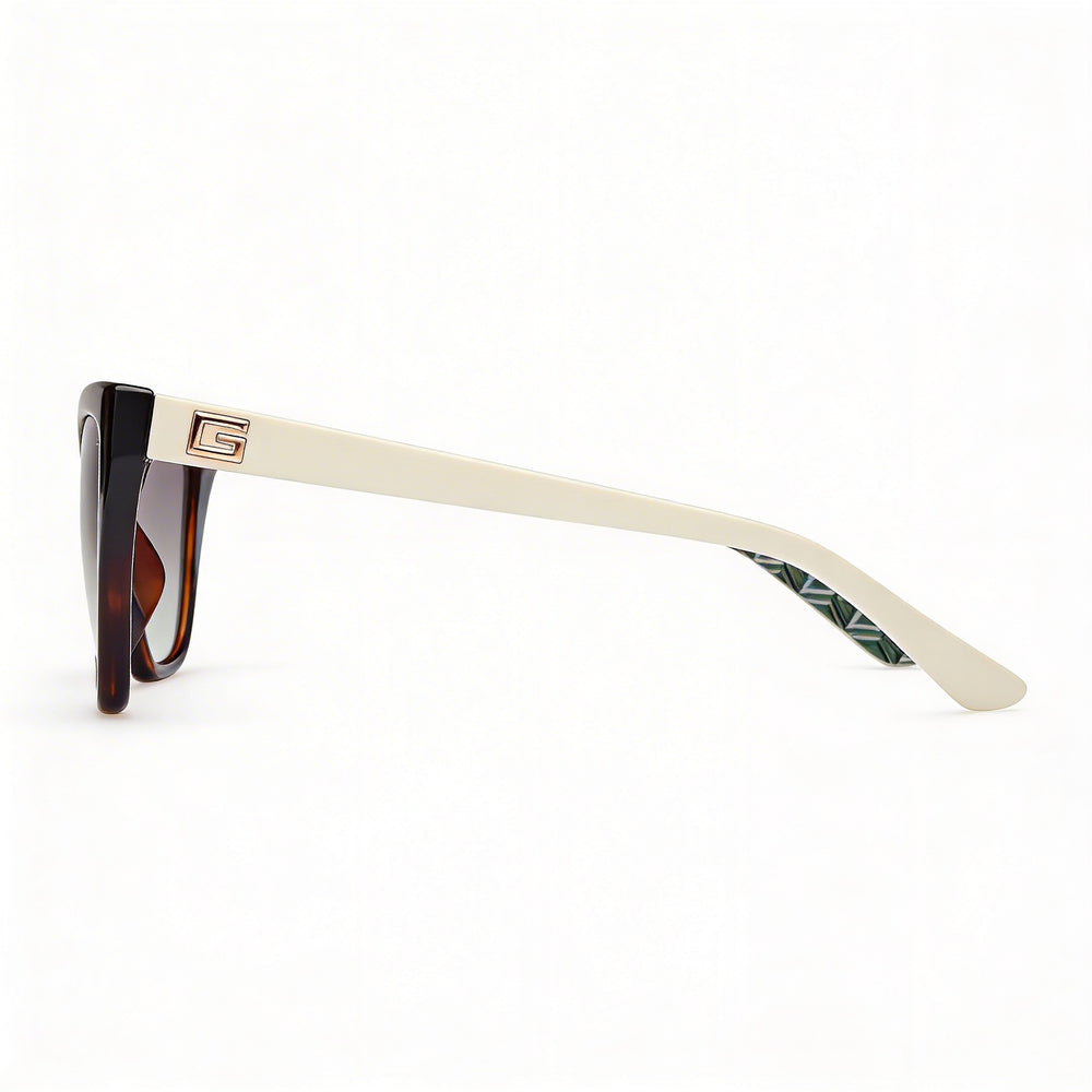 Gafas de sol de ojo de gato Guess GU7919/S para mujer, acetato habana oscuro, protección UV, lentes verdes degradadas 58-15-140