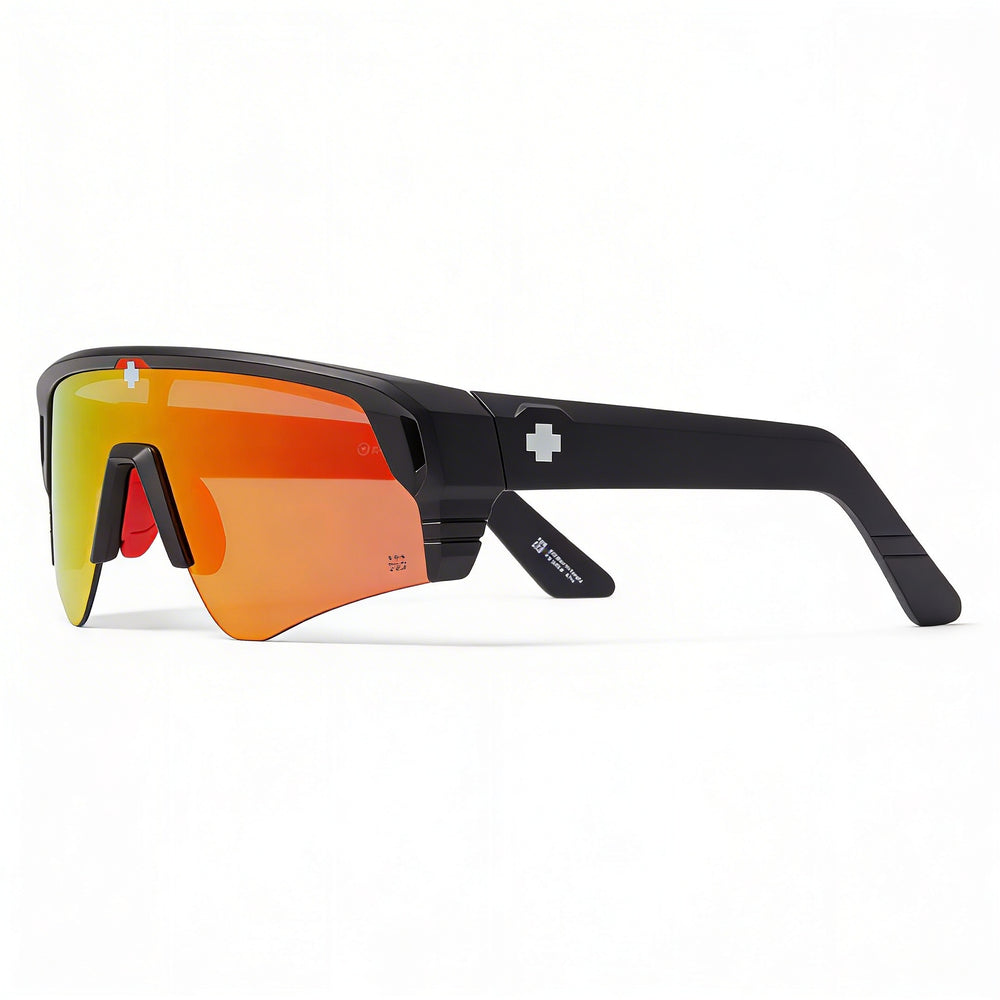 Spy Monolith Speed Unisex Matte Black Happy Boost Polar Orange Mirror UV Protected 142mm Sunglasses