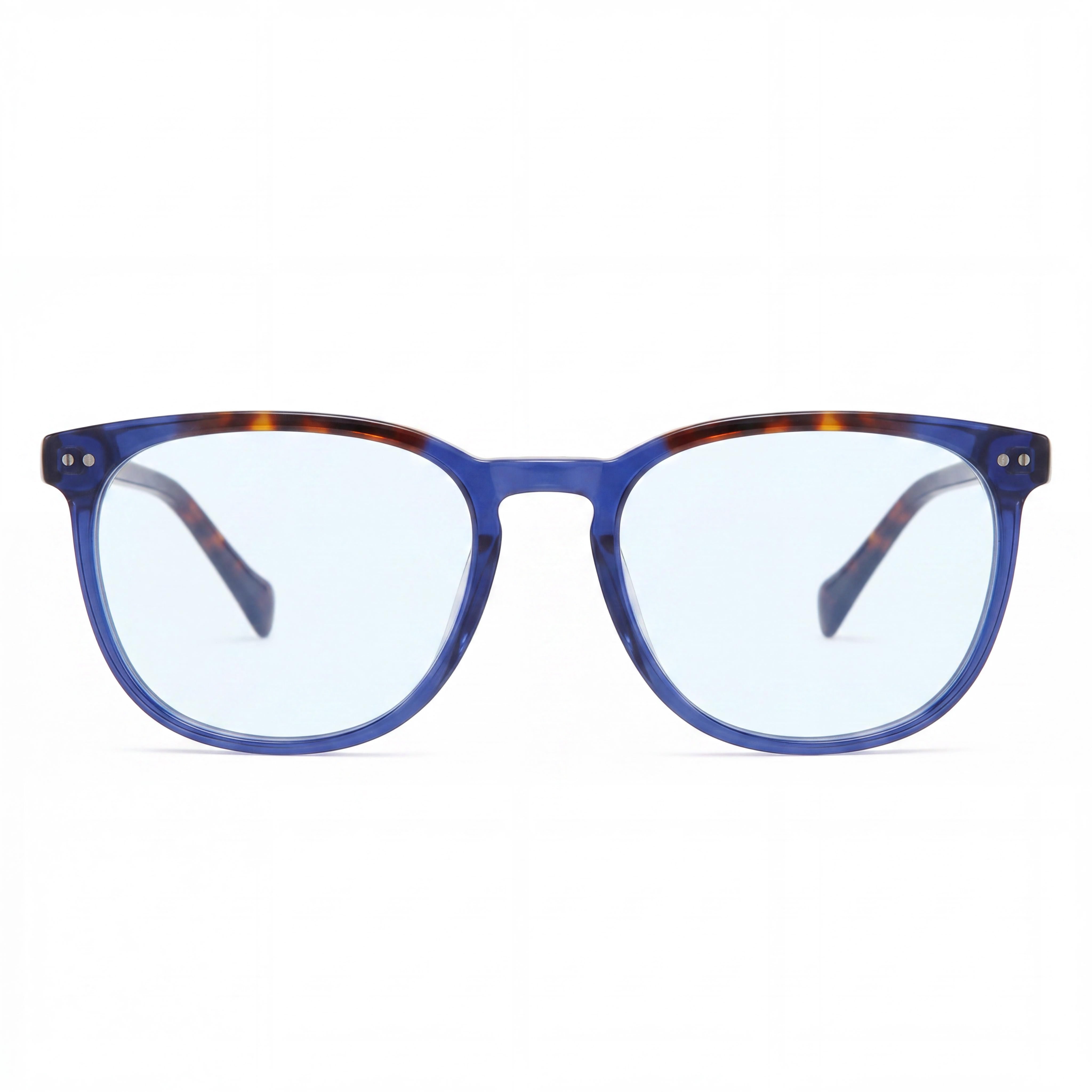 Lucky Brand D417 Men's Full Rim Round Navy Tortoise Plastic Frame Clear Lenses Eyeglasses 52-17, Photo 2