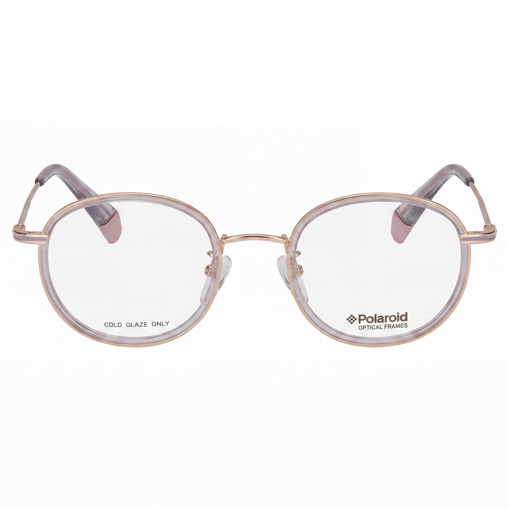 Polaroid PLD D366/F Gold Purple Stainless Steel Asian Fit Unisex Optical Eyeglasses 48mm