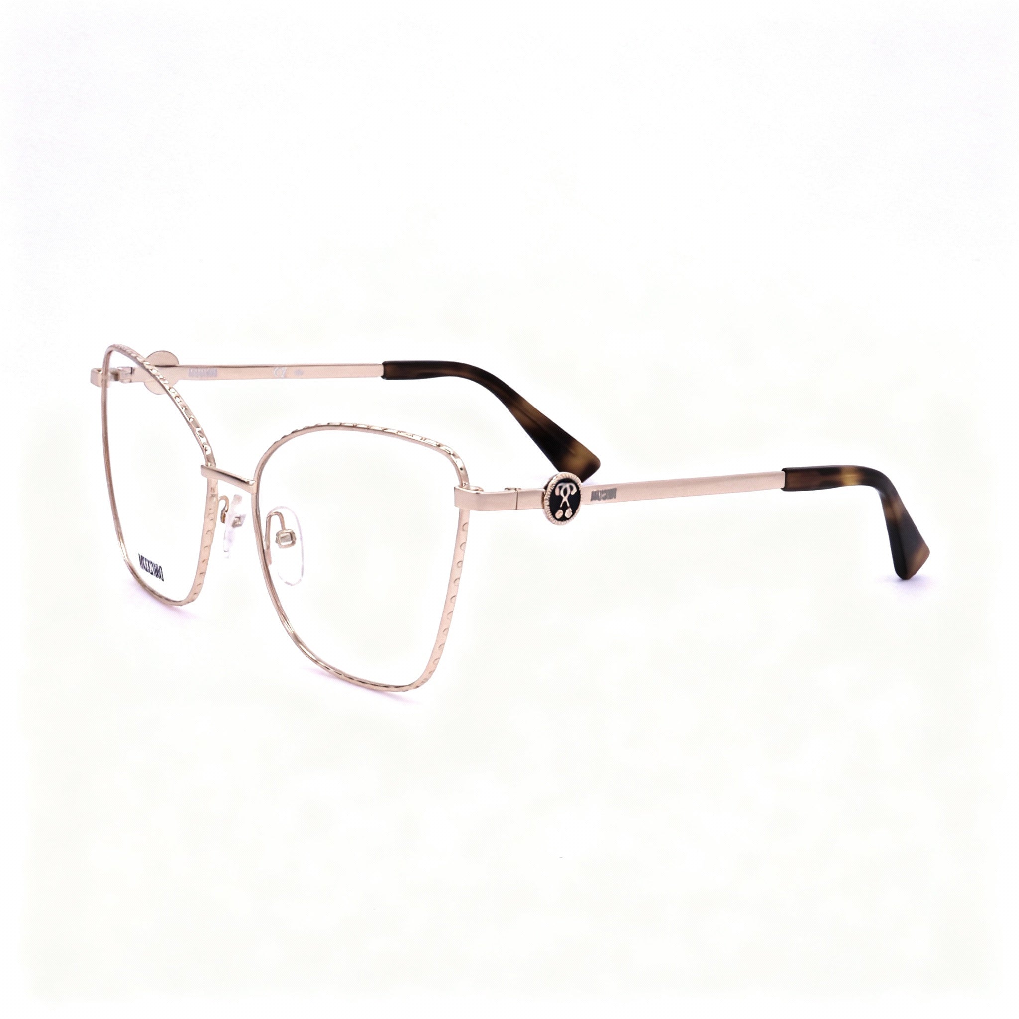 Moschino MOS587 Women's Butterfly Style Gold Copper Metal Frame Full-Rim Eyeglasses 53mm, Photo 3