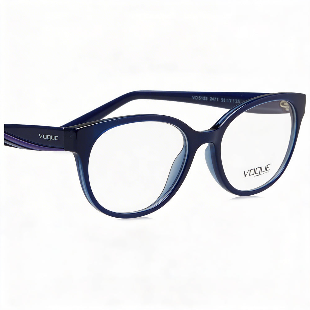 Vogue Eyewear Women's 0VO5103 Plastic Top Blue Transparent Frame 51mm Non- Demo Lenses