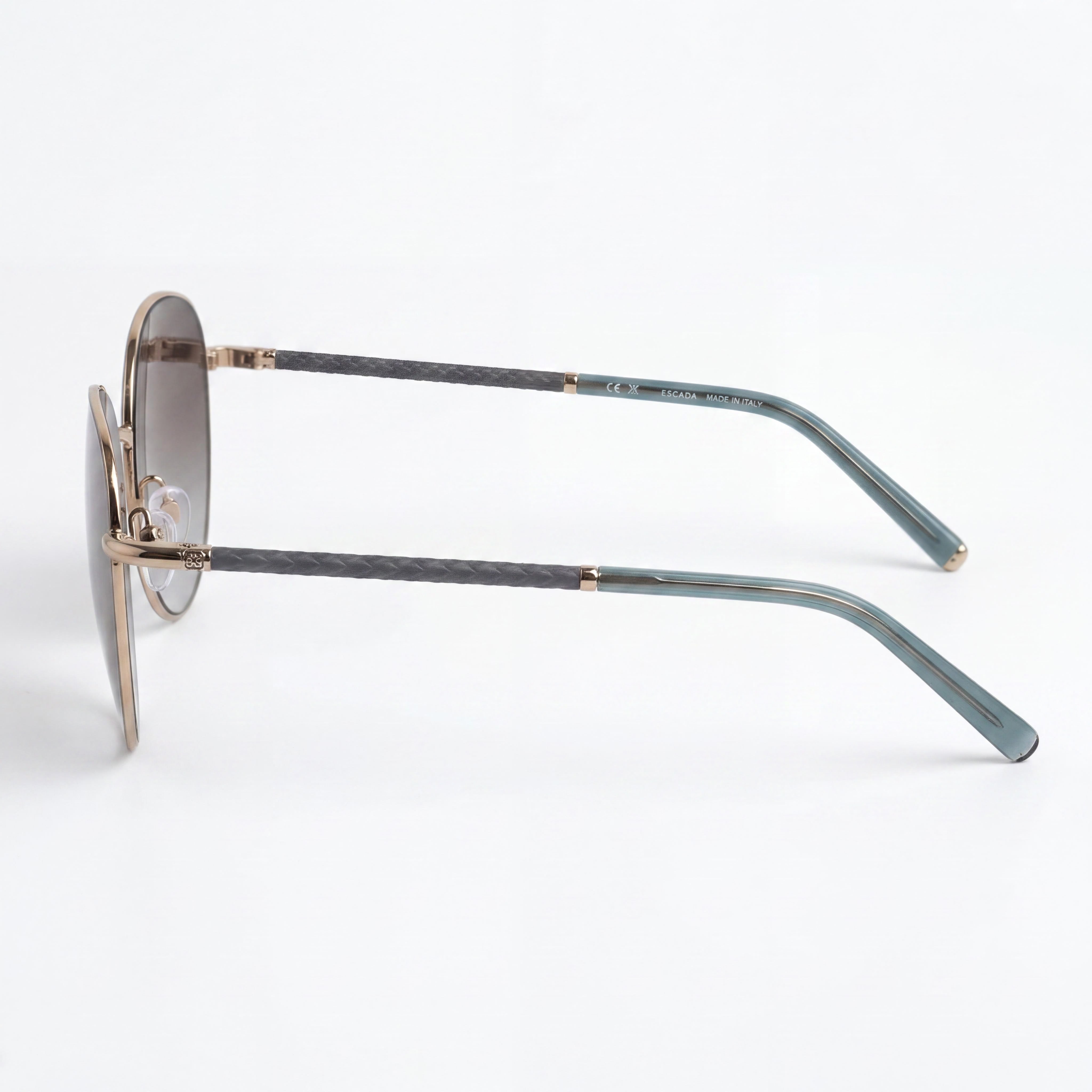 Escada SESE66 Women's Shiny Camel Stainless Steel Non-Polarized Smoke Gradient Lens Sunglasses 56-19-140, Photo 3