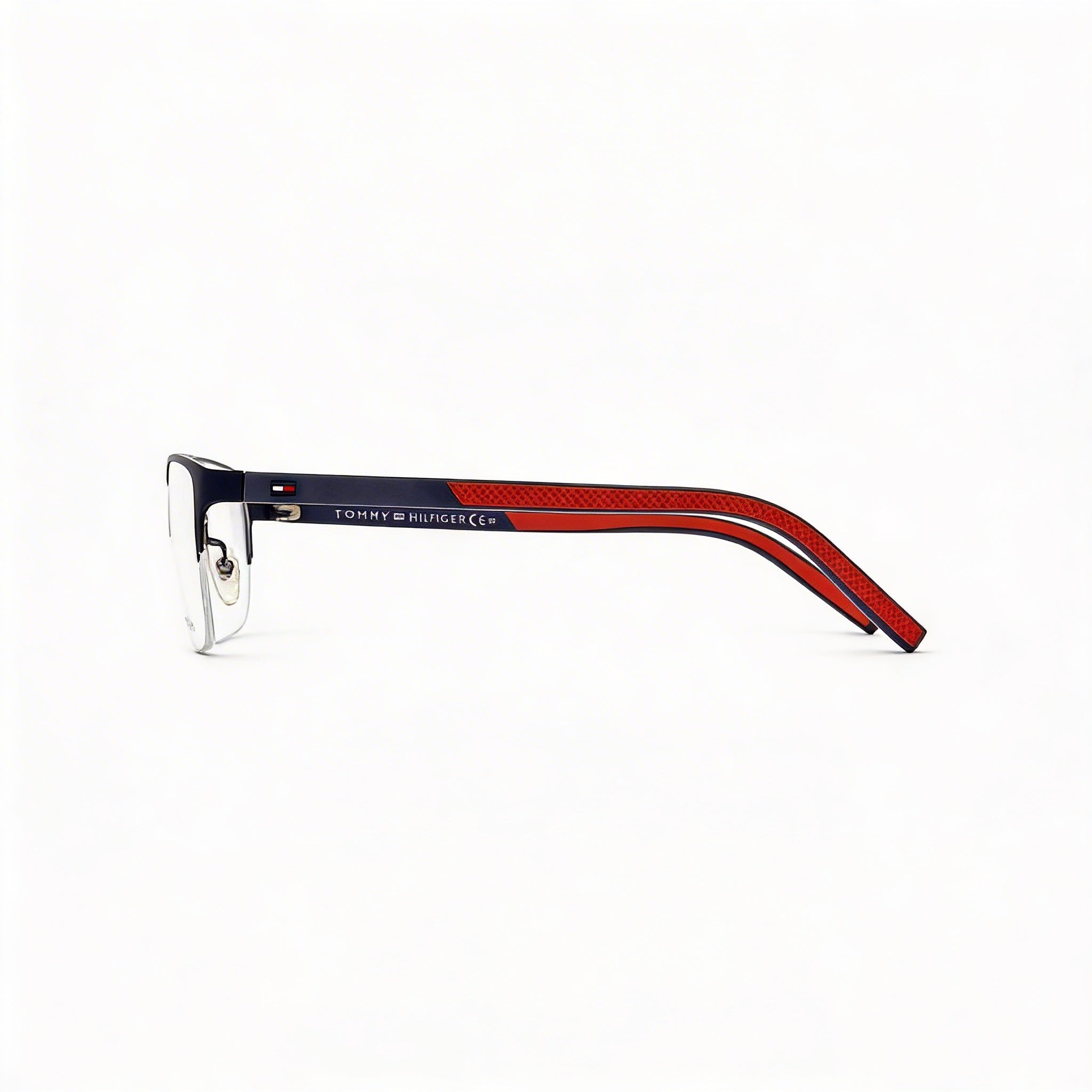 Monturas ópticas Tommy Hilfiger Th 1577/F unisex de aleación de acero azul mate con lentes de policarbonato de 57 mm, Photo 3