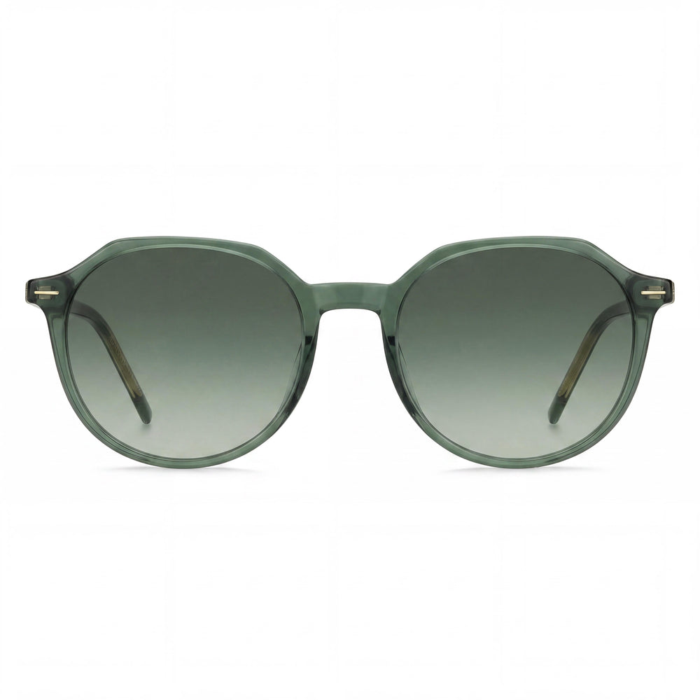 Gafas de sol Hugo Boss Light & Minimal para mujer, montura verde y gris, lentes de poliéster verde y acetato claro, 51 mm