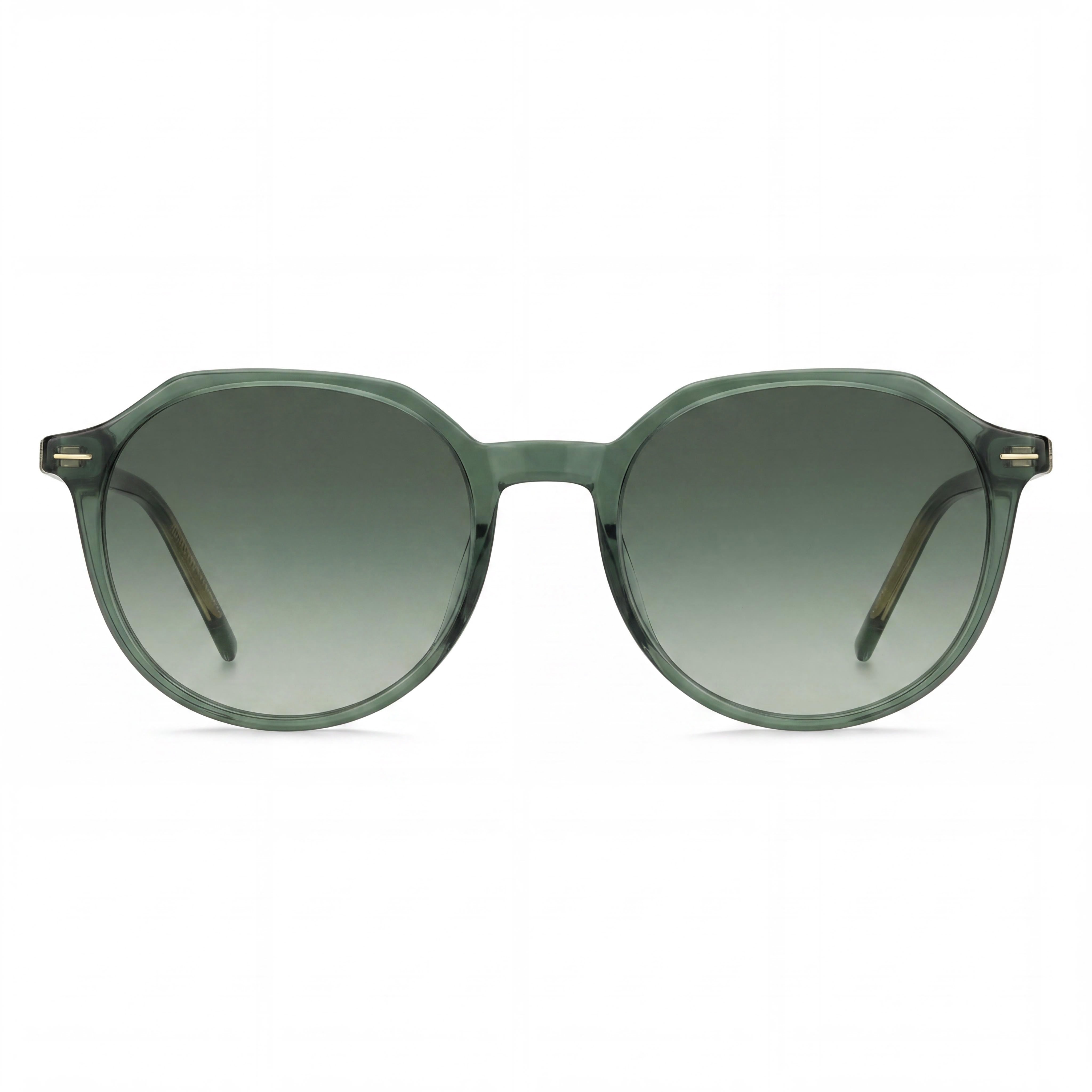 Gafas de sol Hugo Boss Light & Minimal para mujer, montura verde y gris, lentes de poliéster verde y acetato claro, 51 mm, Photo 2