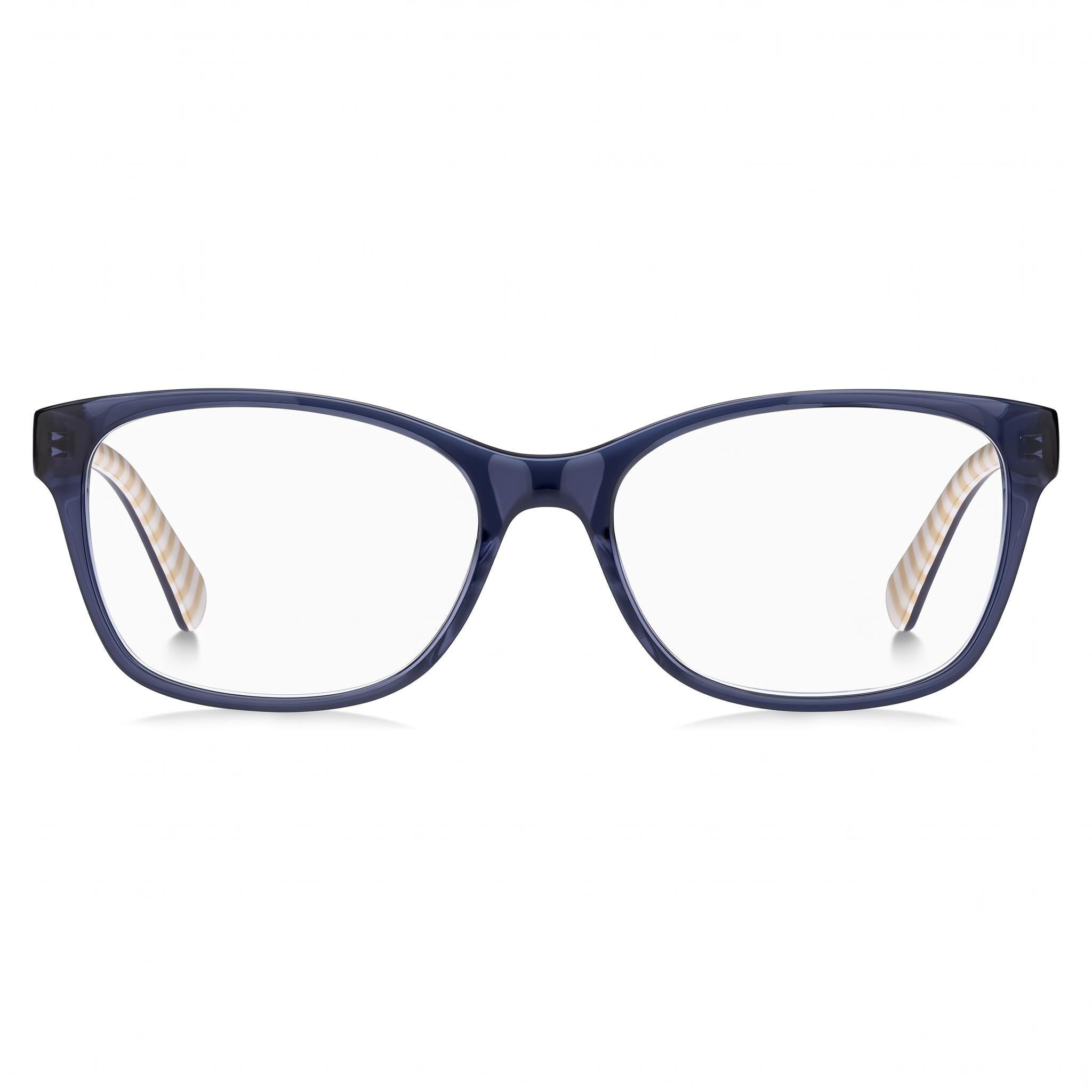 Tommy Hilfiger Gafas Ópticas Rectangulares Cuadradas de Plástico para Mujer, Diseño Azul Blanco 52 mm, Photo 2