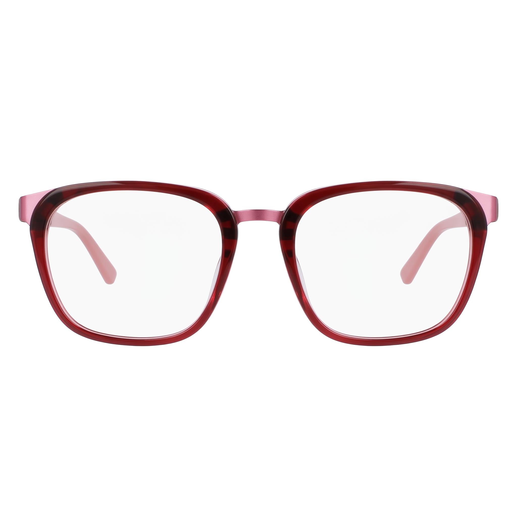 Gafas de sol unisex Cole Haan con montura de cristal burdeos y negro, lentes transparentes de demostración, aptas para prescripción médica., Photo 2