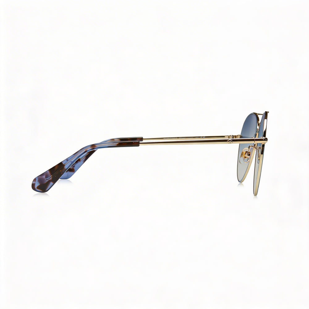 kate spade new york Carolane/F/S Women's Pilot Metal Frame UV Protected Sunglasses Blue Gold Frame Blue Lens 61mm
