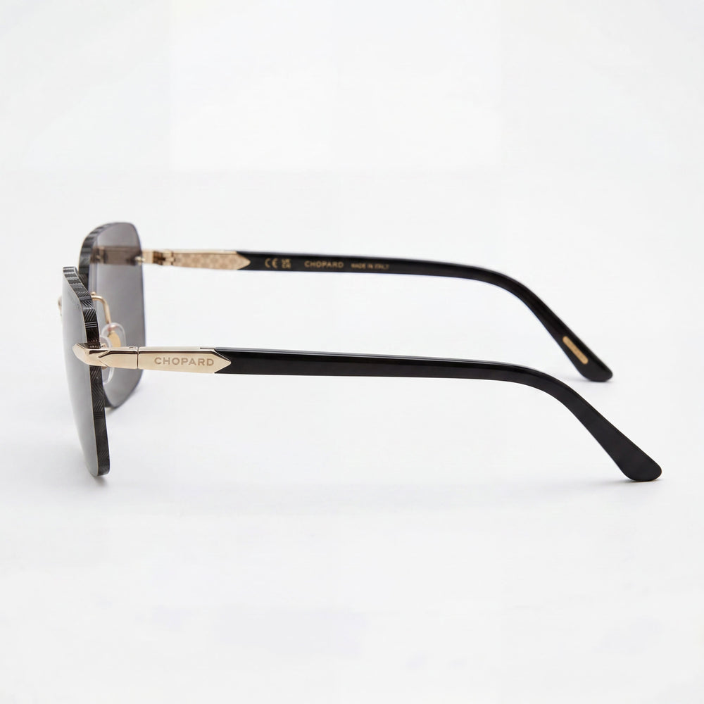 Chopard Casual Men's Shiny Rose Gold Metal Smoke Lens Non-Polarized UV Protection Sunglasses 61-16-145