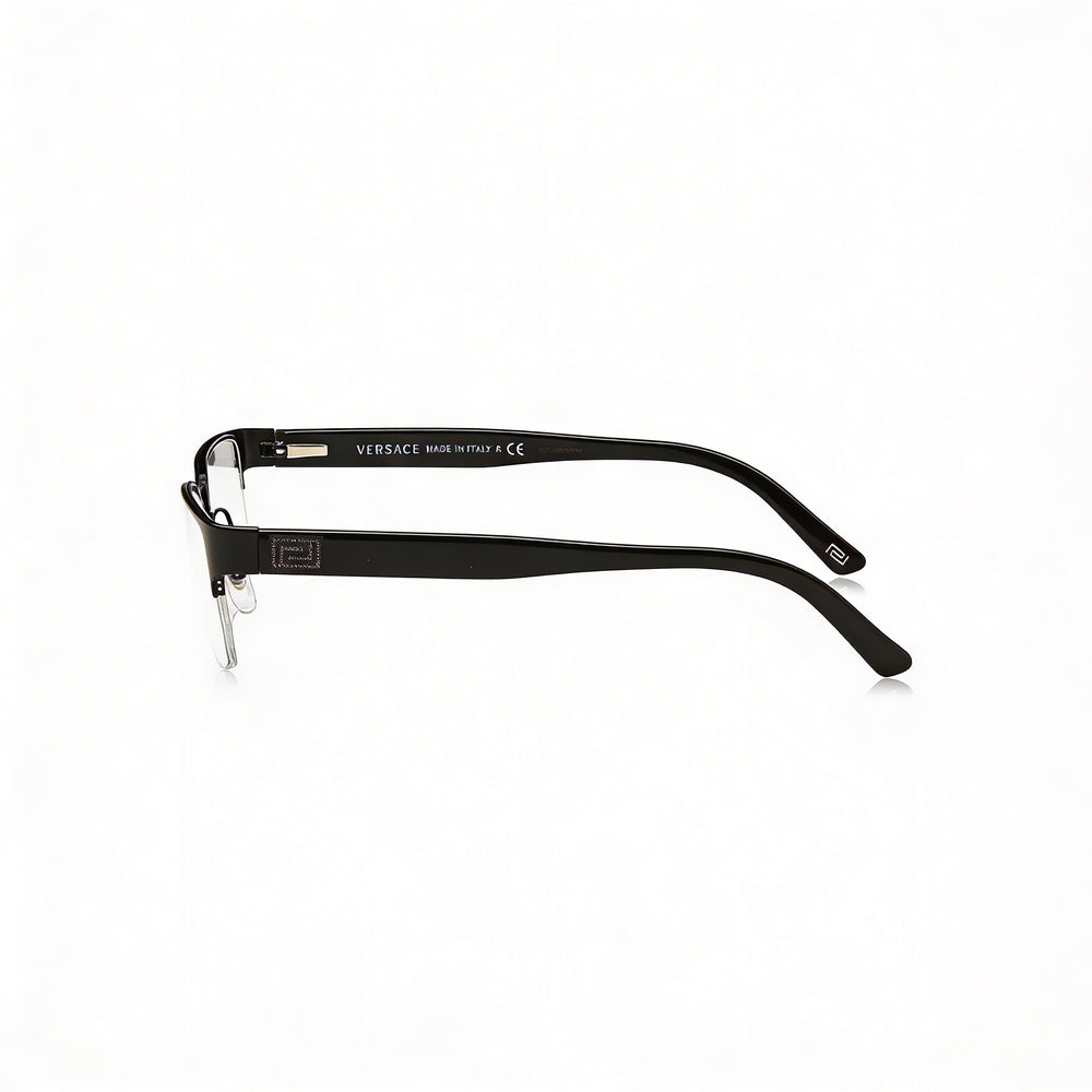 Versace VE1184 Women's Rectangular Eyeglasses with Matte Black Metal Frame and 53mm Lens Width