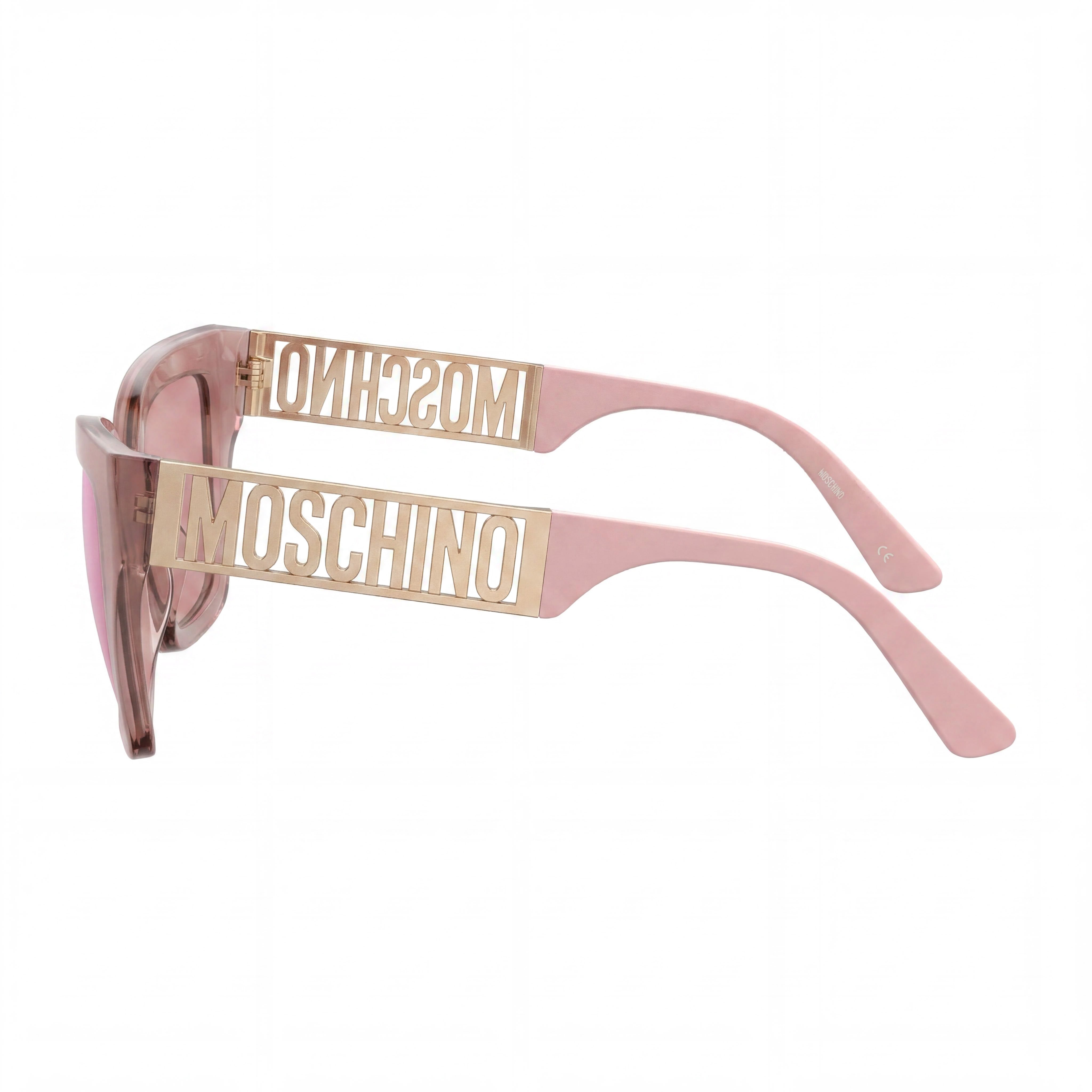 Moschino Casual Women's Pink Acetate Sunglasses, Pink Flash Silver Non-Polarized Lenses, UV Protection, 53mm, Photo 3
