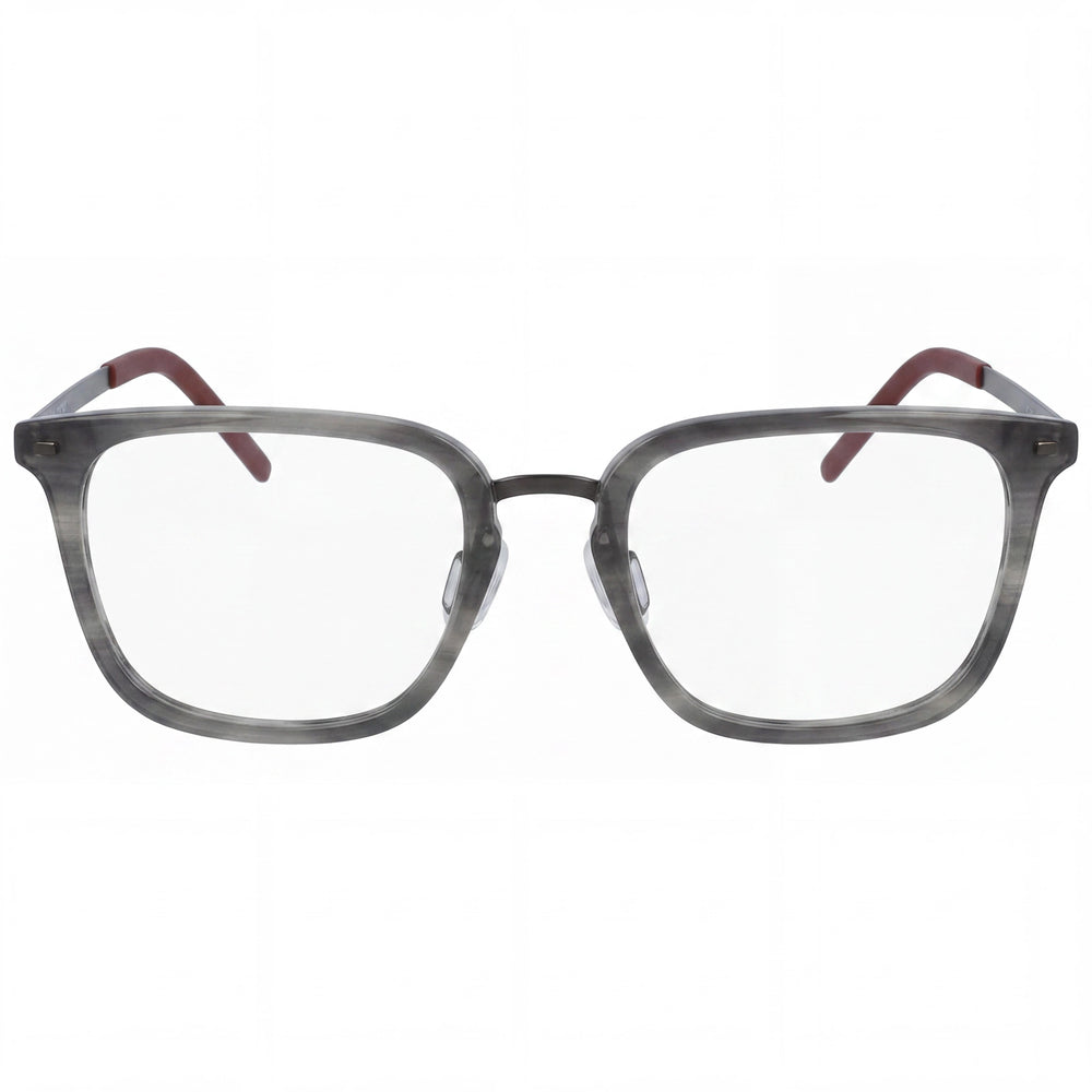 Flexon B2020 Unisex Sunglasses with Lenses and Metal Frame, Grey Horn Color, Size 55mm Lens