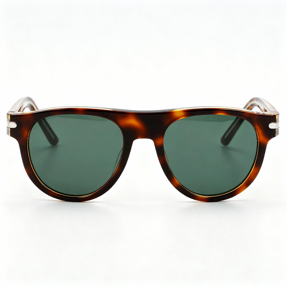 Gafas de sol Nike Crescent III EV24019 para mujer, redondas, color verde tortuga, con montura de acetato, no polarizadas, protección UV 400, 52 mm