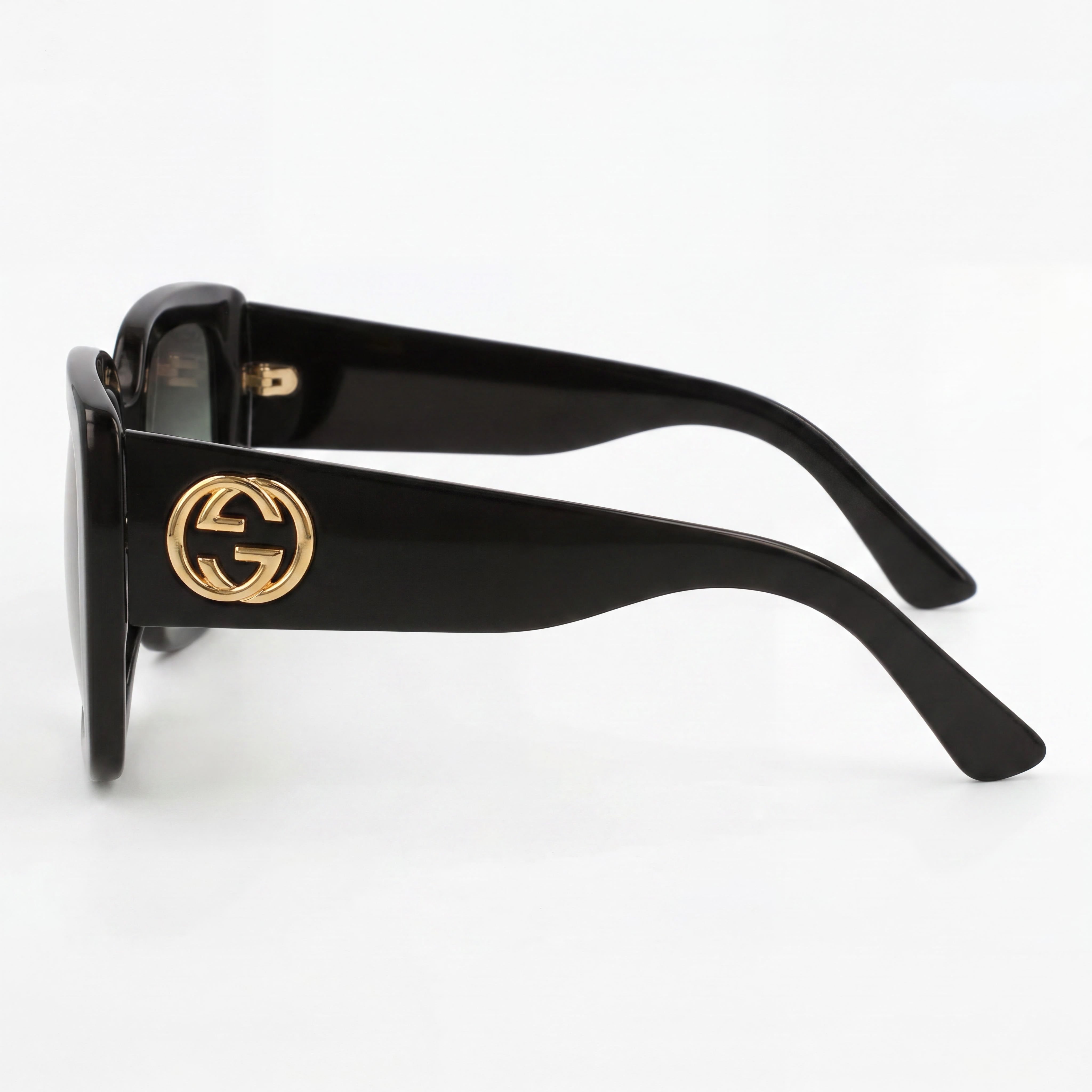 Gucci GG0141SN Women's Black Plastic Full Rim Square Frame Non-Polarized Grey Gradient Sunglasses 53mm, Photo 3