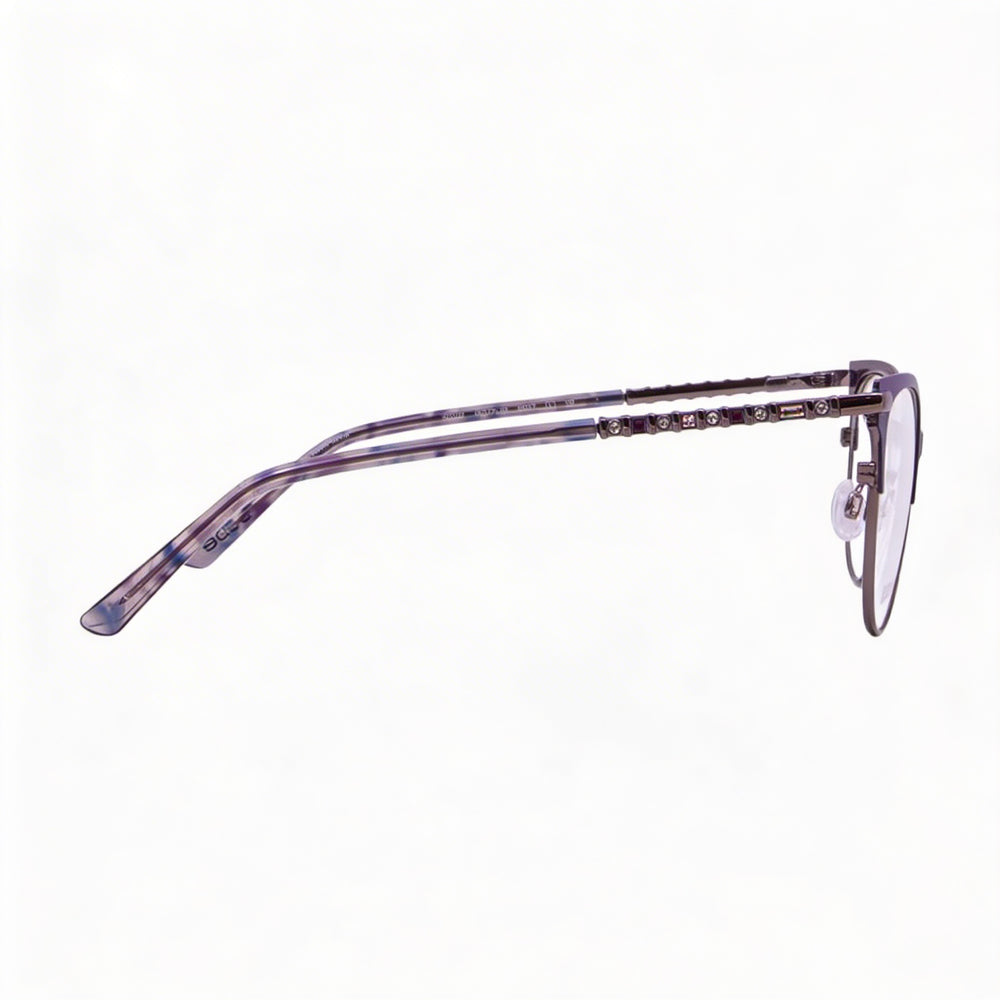 bebe Bb5224 Eyeglasses for Women, Full Rim Cat Eye Style with Plum Metal Frame, Size 55-17-140