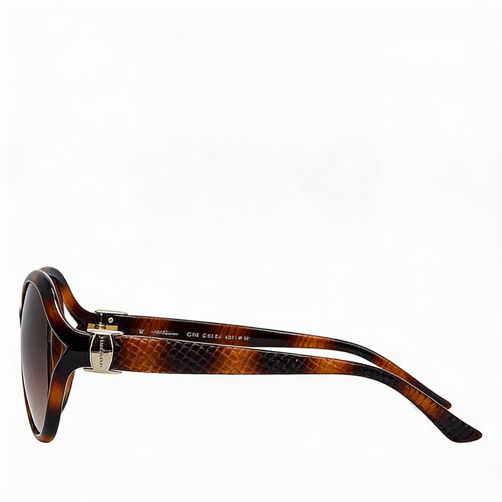 Gafas de sol Ferragamo Classic para mujer con montura de plástico de carey, degradado marrón, protección 100% UV, 61mm