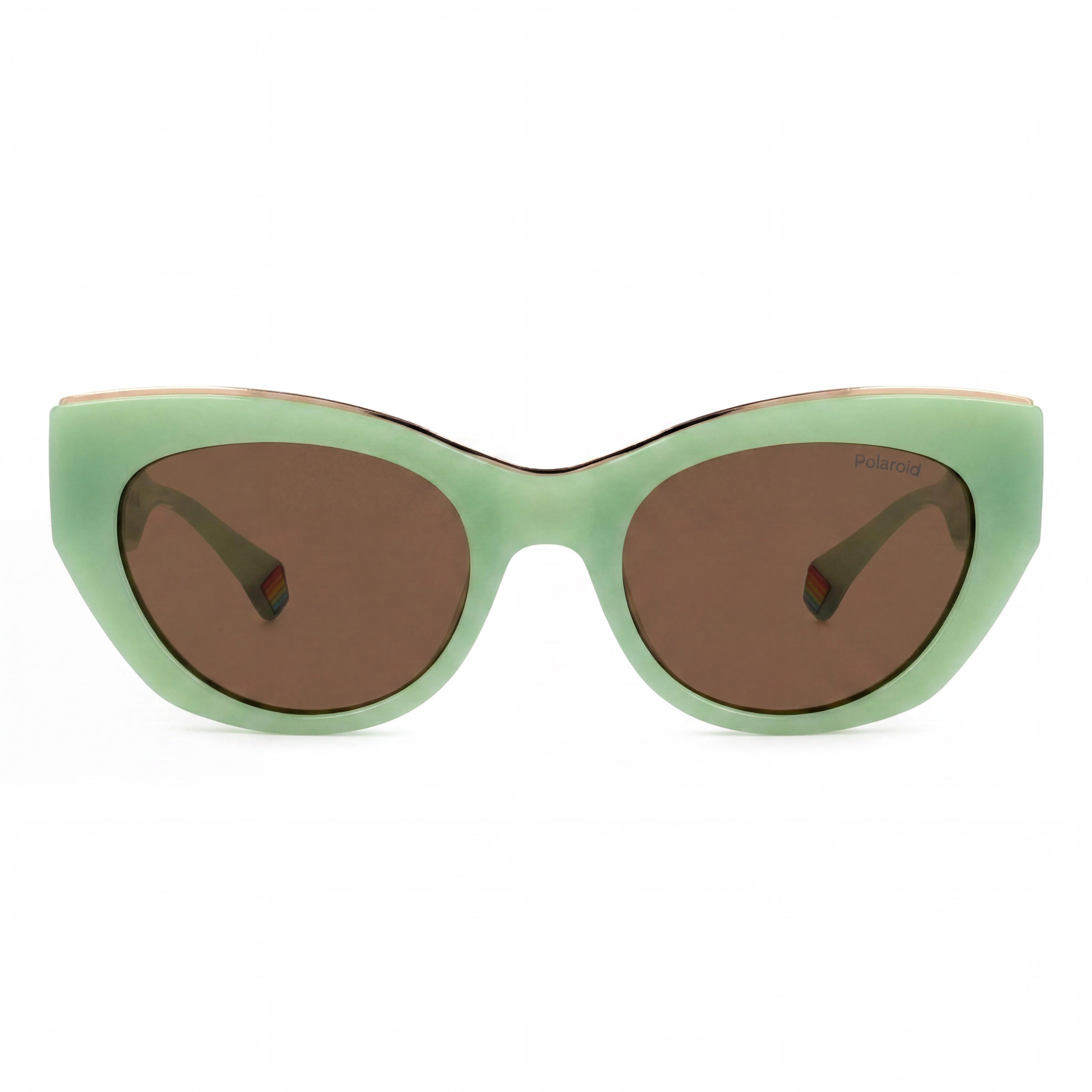 Gafas de Sol Polaroid Casuales para Mujer, Protección UV, Policarbonato Verde Escarchado, Lentes Bronce 50mm, Photo 2