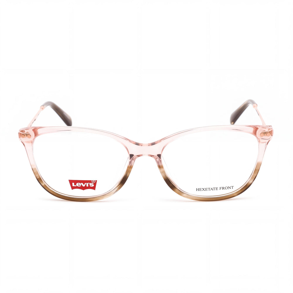 Gafas Levi's Vista LV 5021, montura de PMMA ECO rosa cuerno, lentes de demostración, ancho de lente 51 mm, puente 16 mm, patilla 140 mm