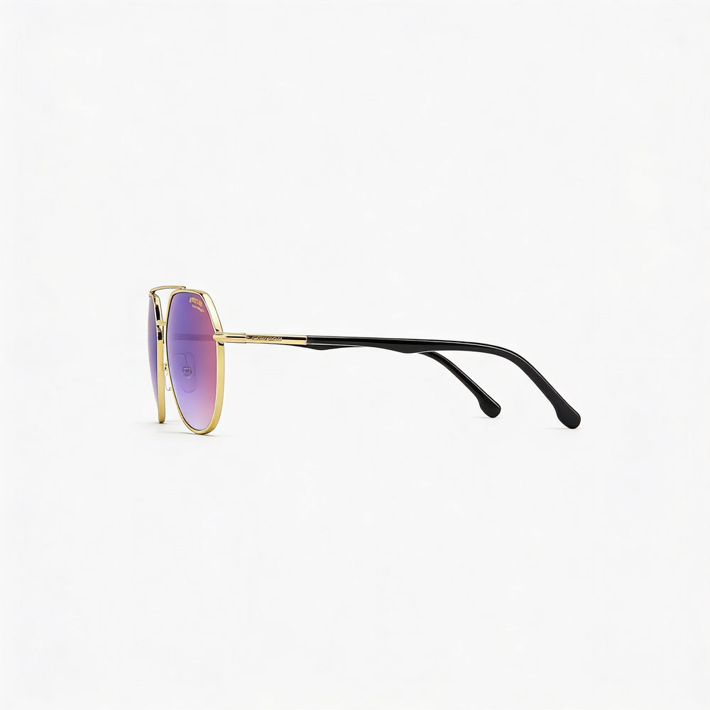 Carrera 303/S Unisex Black Gold Metal Frame Blue Shaded Red Polycarbonate Non-Polarized 53mm Sunglasses