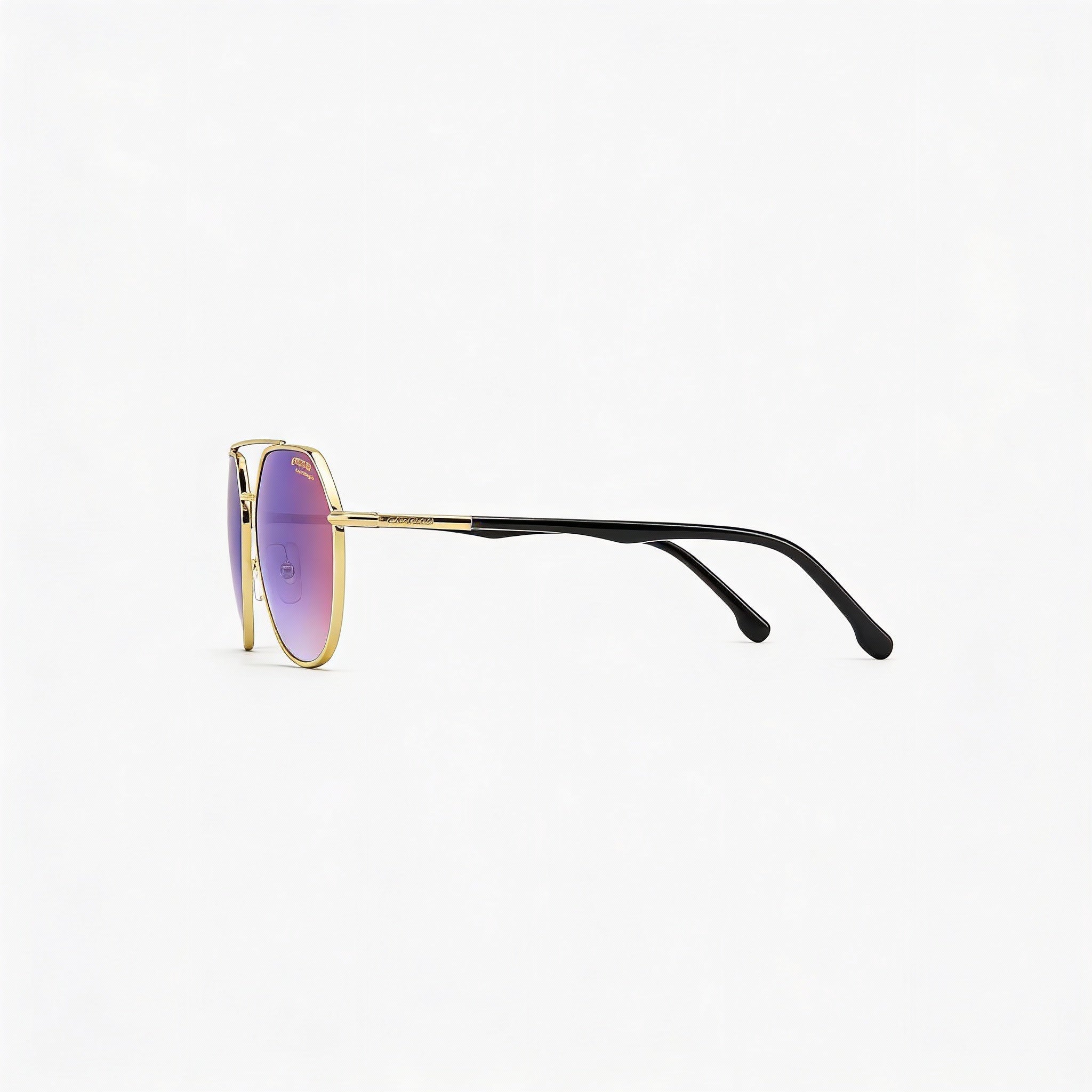 Carrera 303/S Unisex Black Gold Metal Frame Blue Shaded Red Polycarbonate Non-Polarized 53mm Sunglasses, Photo 2