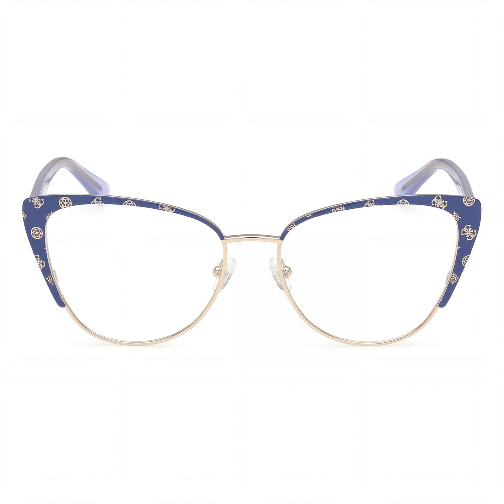 Guess Gu50121 Matte Blue, Shiny Blue Cat Eye Eyeglasses for Women