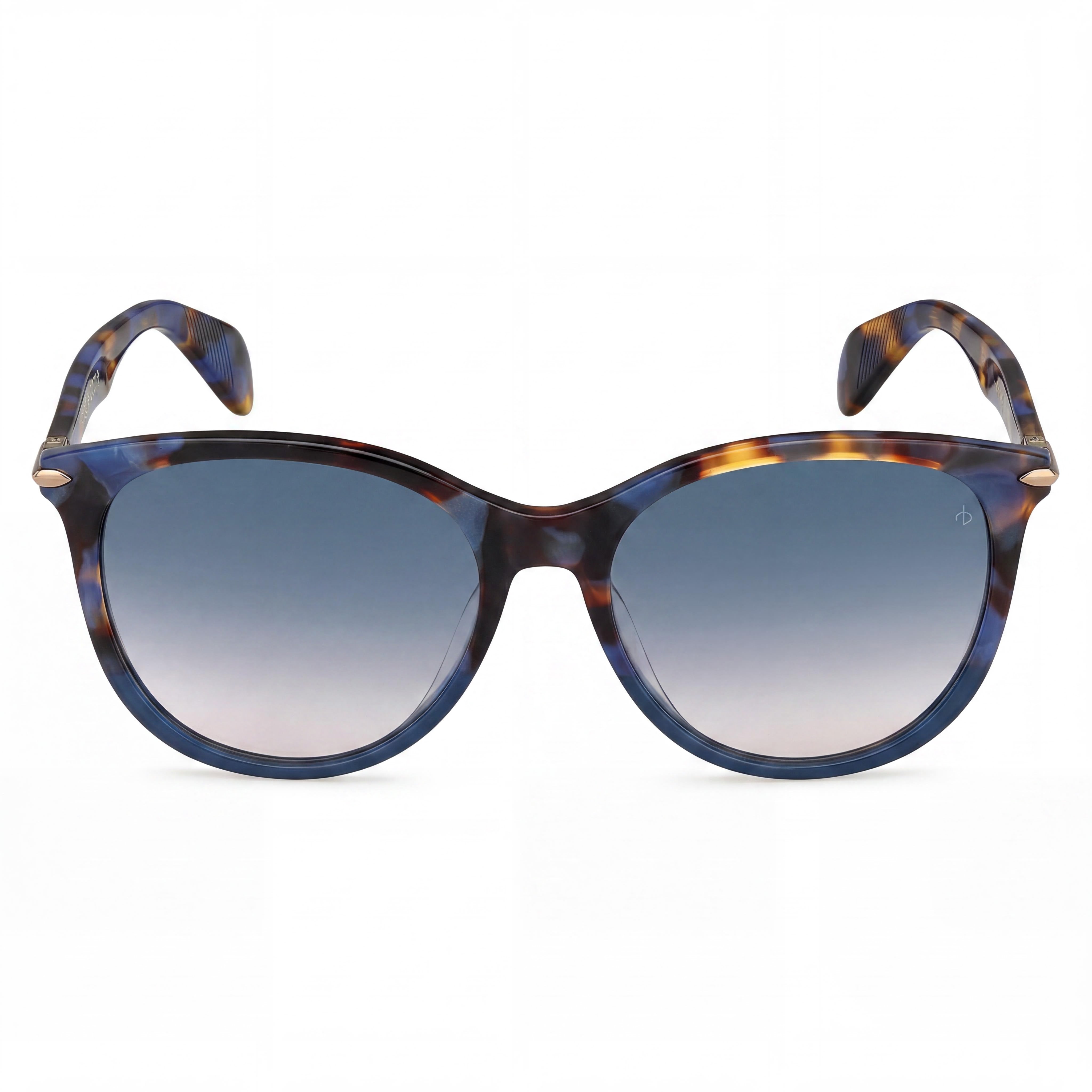 Rag & Bone Rnb1020/s Women's Acetate Eyewear, Blue Havana Frame, Blue Double Shade Peach Lenses 54mm, Photo 2