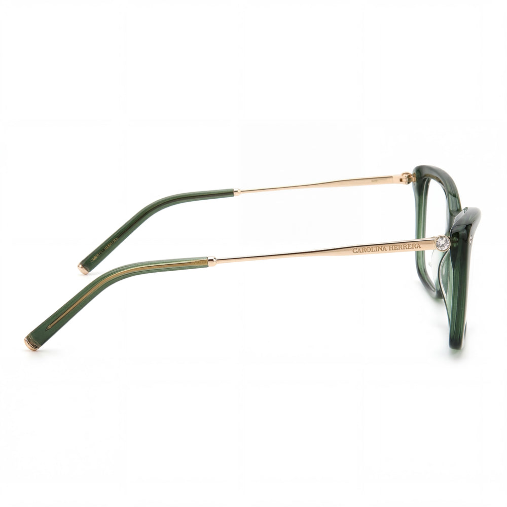 Carolina Herrera Her 0155 Gafas de sol para hombre con montura de plástico verde brillante, lentes de policarbonato no polarizadas de 55 mm