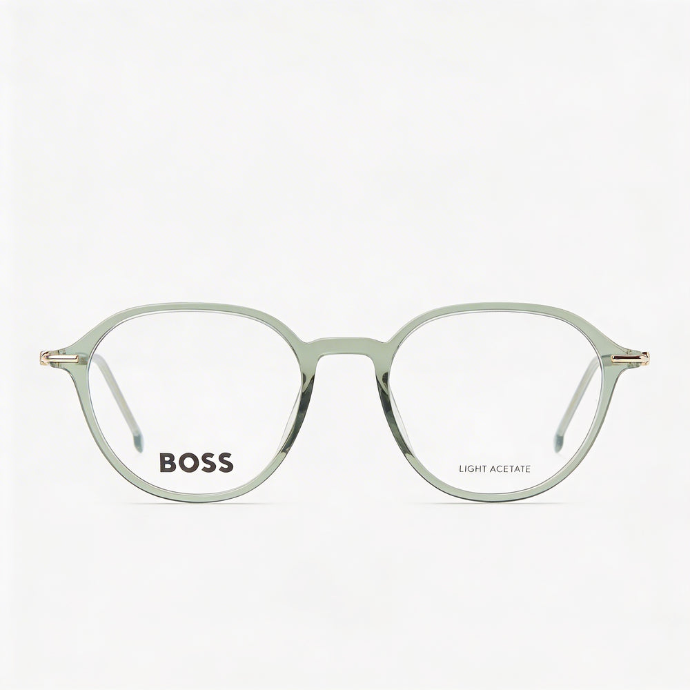 BOSS Modern Unisex Sunglasses, Green Magnesium Frame, Polycarbonate Lenses, 51mm
