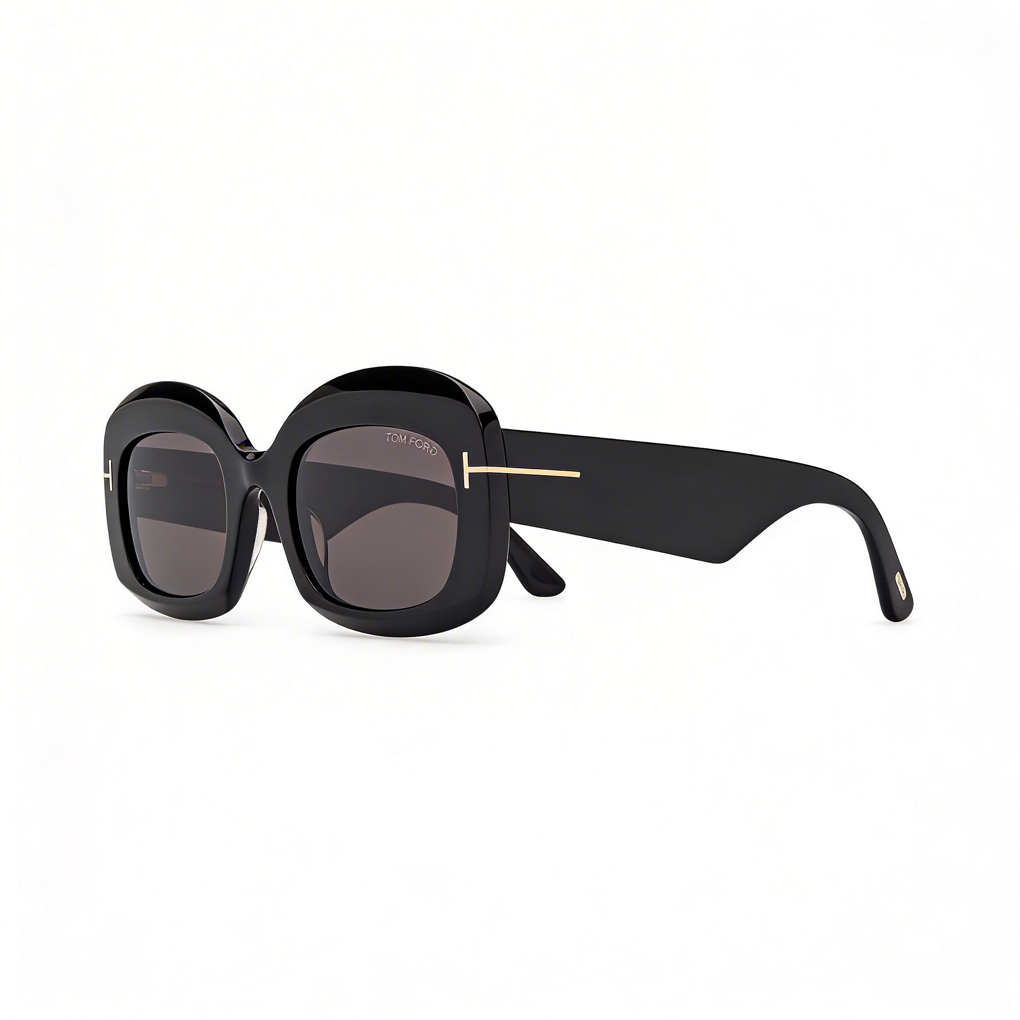 Tom Ford Classic Unisex Shiny Black Tortoise Frame Polarized Violet Plastic Lens Sunglasses, Photo 2