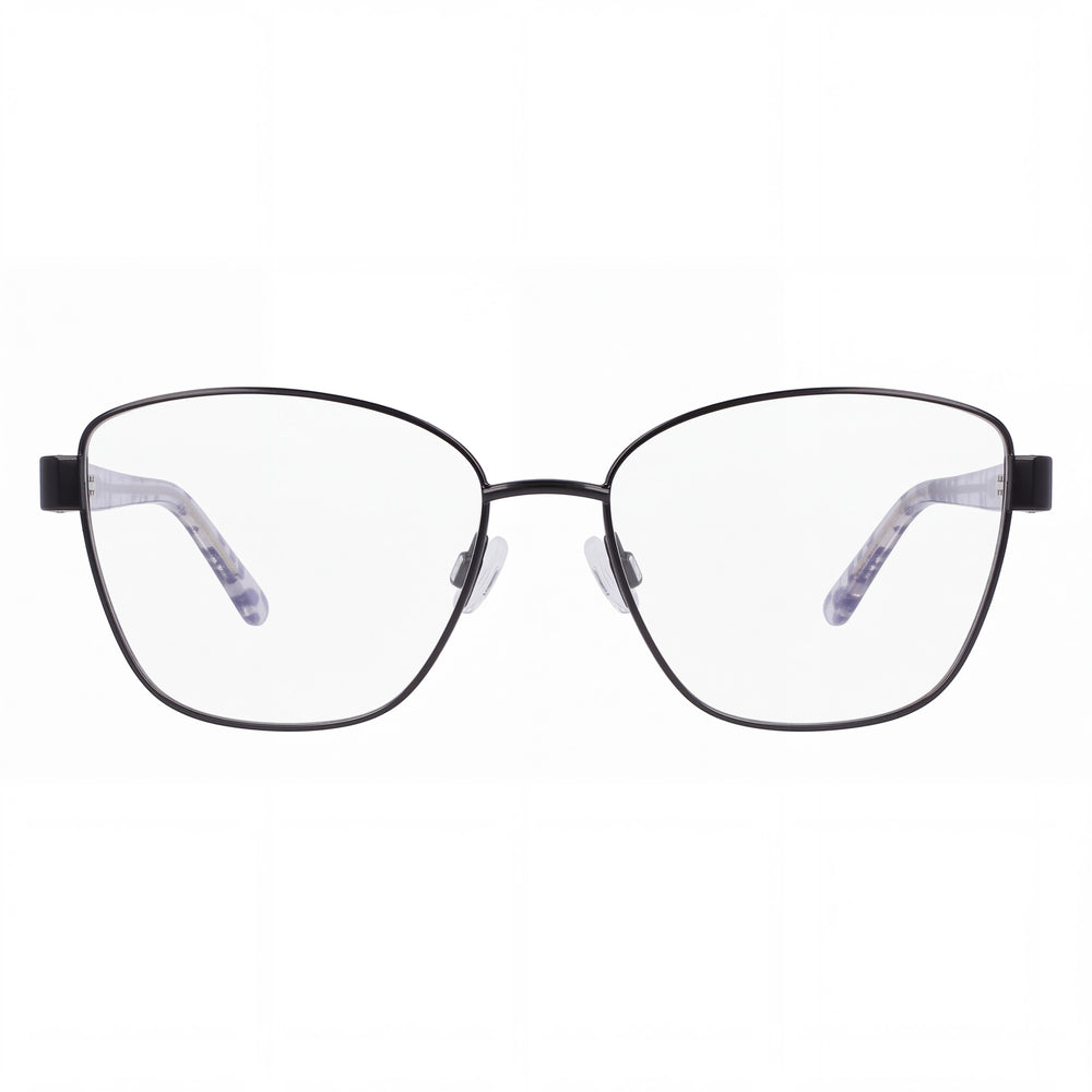 bebe Bb5209 Men’s Optical Eyeglasses with Jet Black Metal Frame and Clear Lenses 54mm