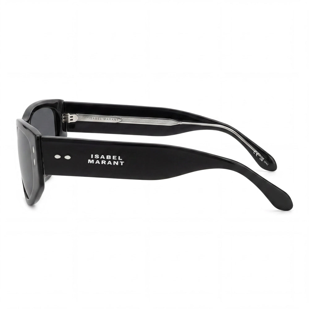 Gafas de Sol Informales de Mujer Isabel Marant, Montura de Acetato Negro, Lentes de Policarbonato Gris, Talla 57mm
