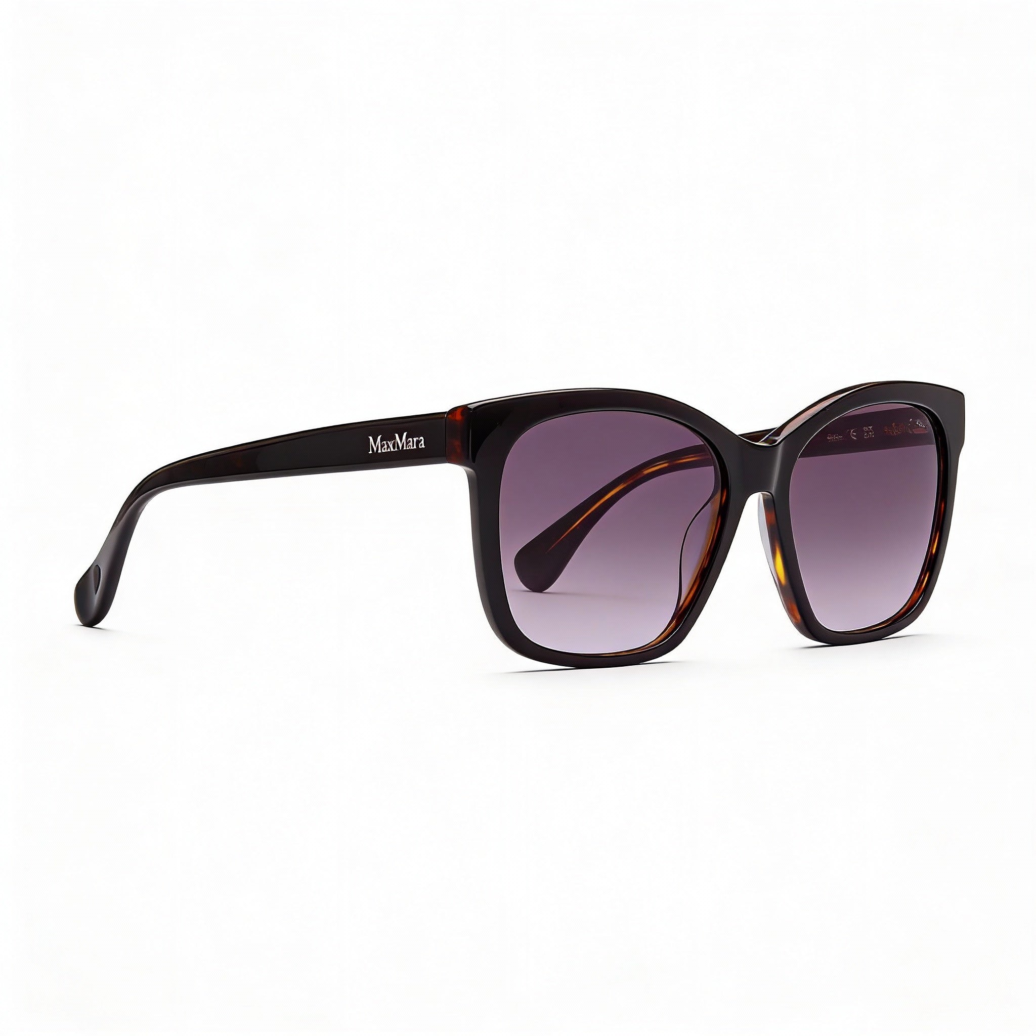 Gafas de sol casuales MaxMara para mujer, montura de acetato negro, lentes ahumadas degradadas, protección UV, 56 mm, Photo 3