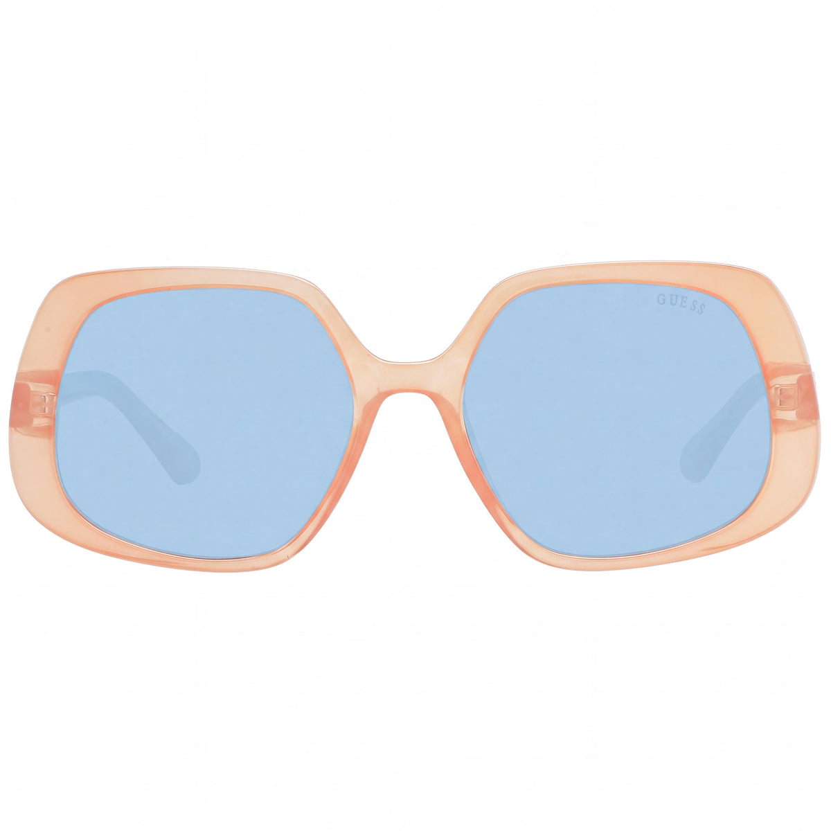 GUESS GU7862 Women's Geometric Beige Plastic Sunglasses, Blue Lenses, 100% UV Protection, 56mm, Photo 2