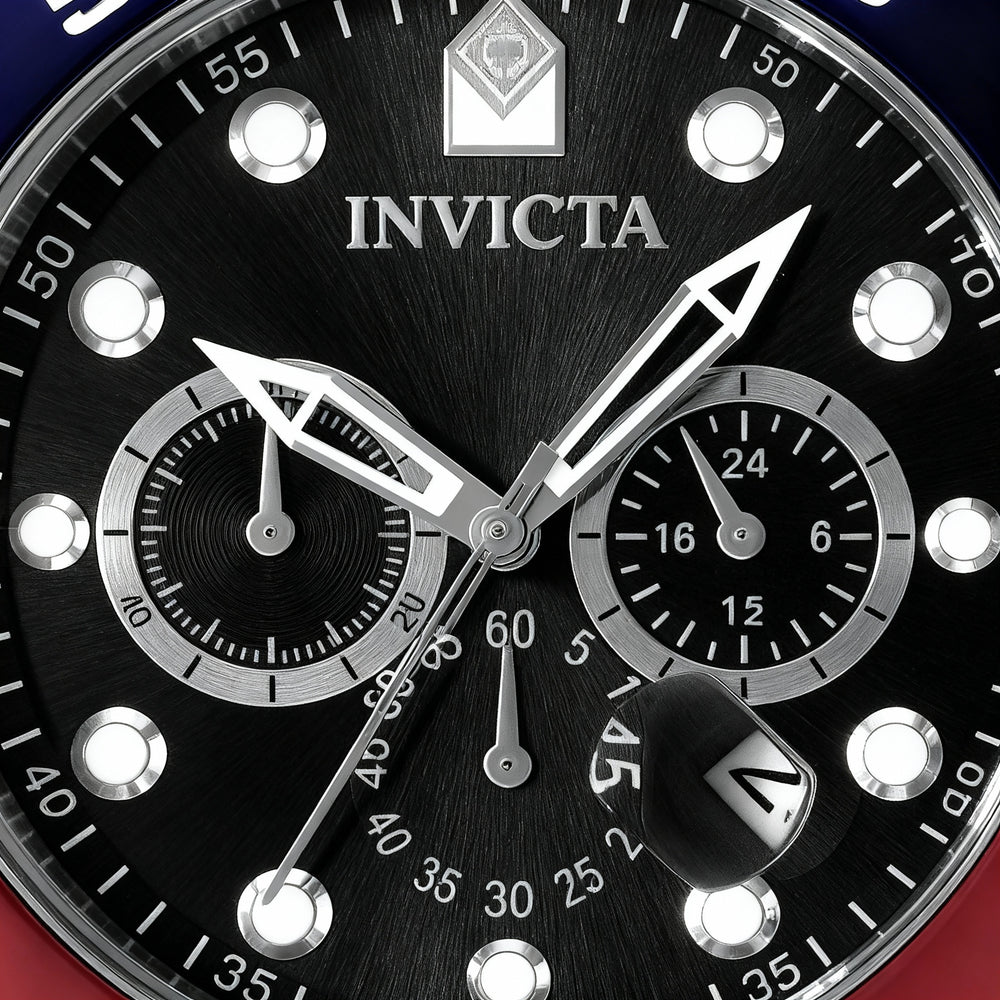 Reloj Invicta Pro Diver 47630 para hombre, cronógrafo de acero inoxidable con bisel azul, rojo y negro, 48 mm